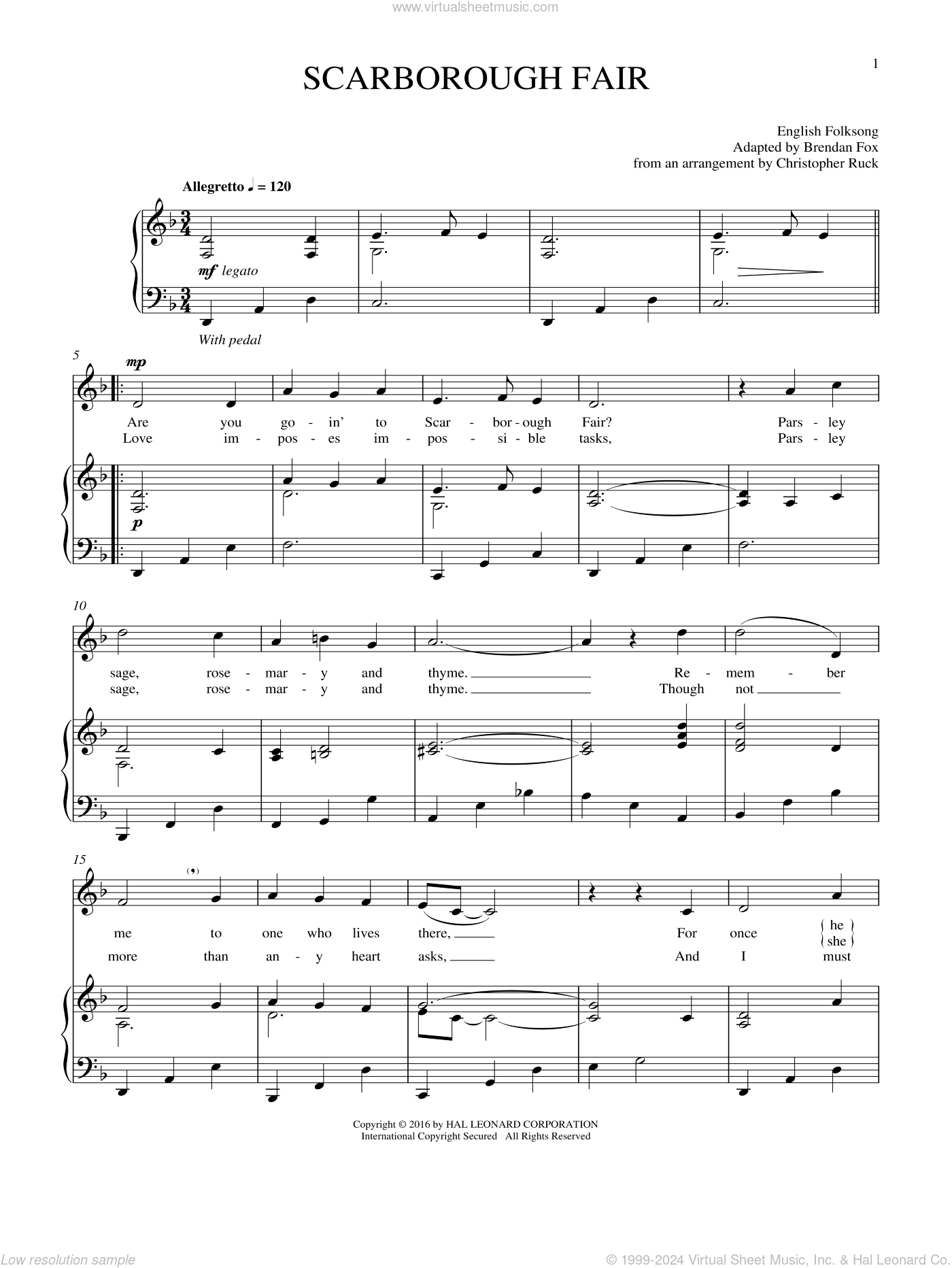 Scarborough Fair (Piano) Partitura - Sheet Music 