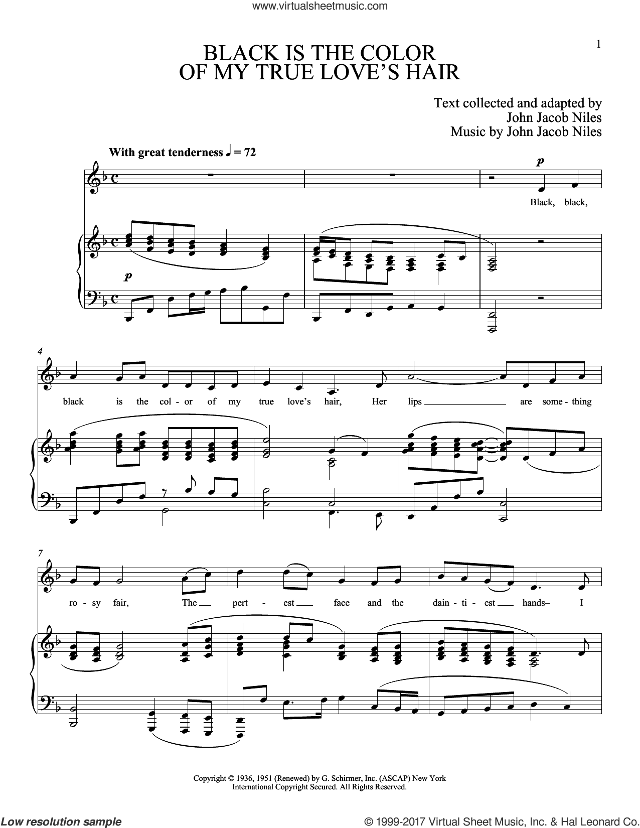 Boytim - Black Is The Color Of My True Love's Hair sheet music for