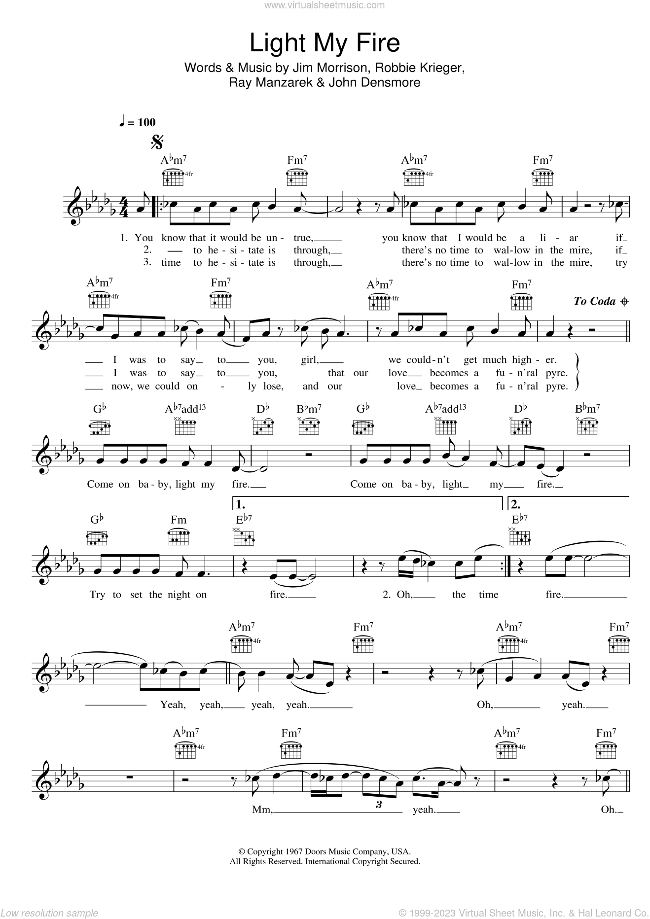 Fireproof sheet music for voice, piano or guitar v2