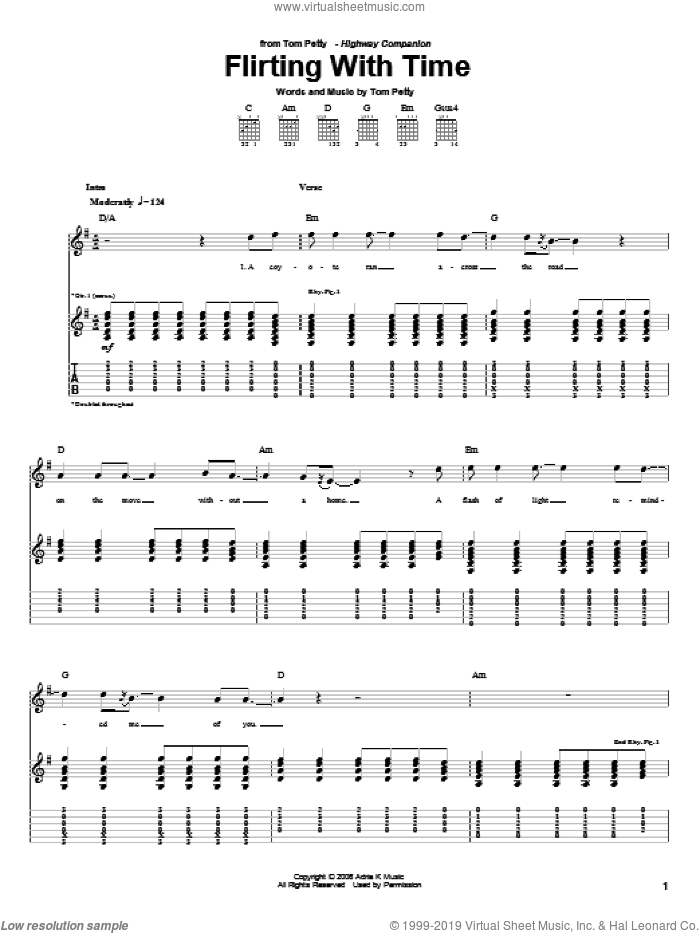 Flirting With Time sheet music for guitar (tablature) (PDF)