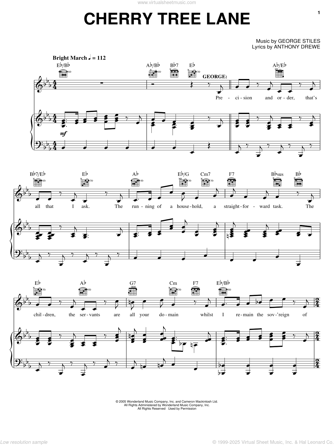 Cherry Tree Lane sheet music for voice, piano or guitar (PDF)
