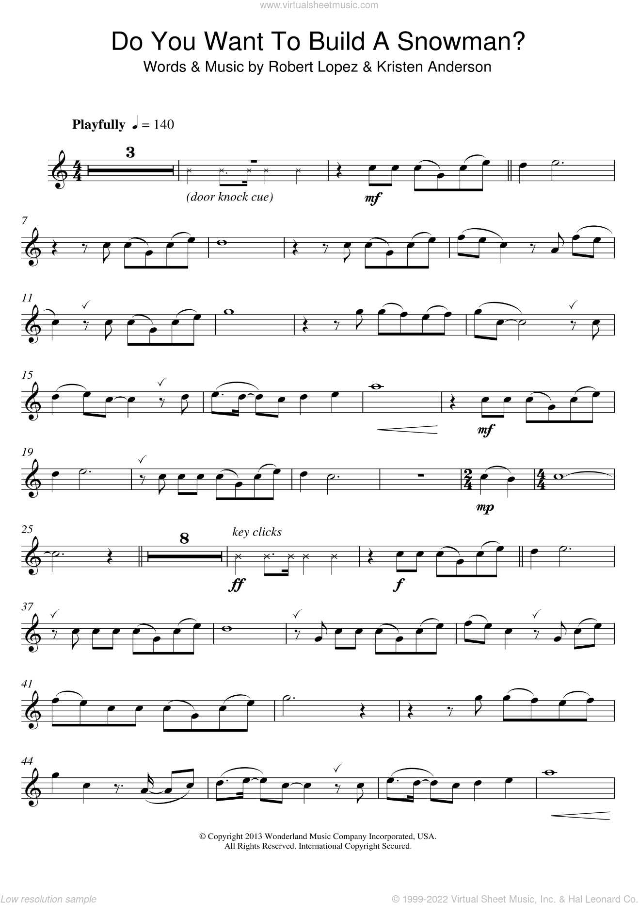 Lopez Do You Want To Build A Snowman From Frozen Sheet Music For Alto Saxophone Solo