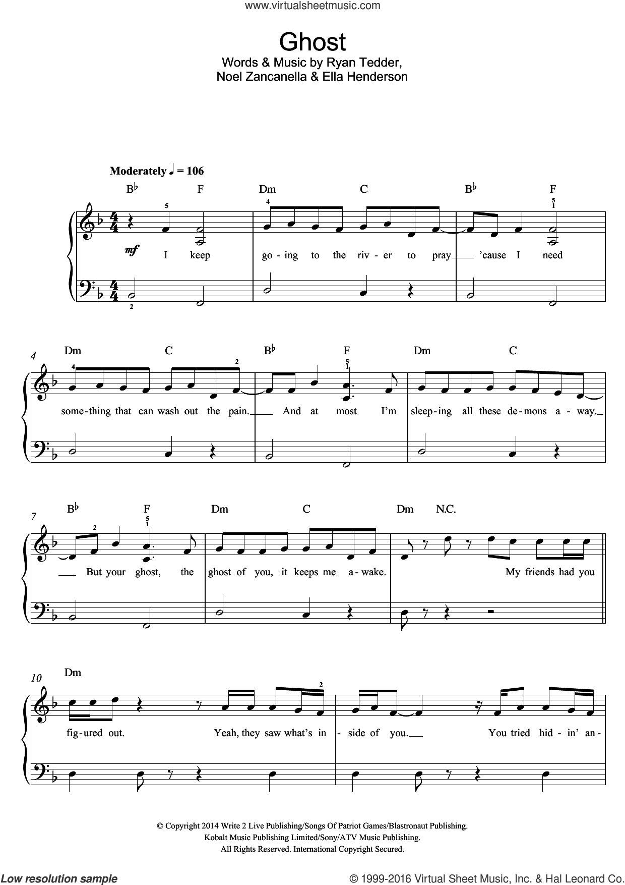 Ghost – Justin Bieber Sheet music for Piano (Solo) Easy