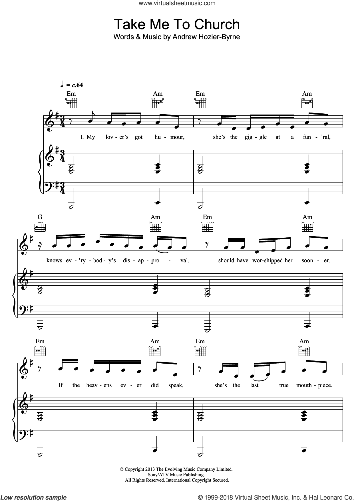 Take Me To Church (Hozier) Piano Sheet Music for Intermediates  Foto 16