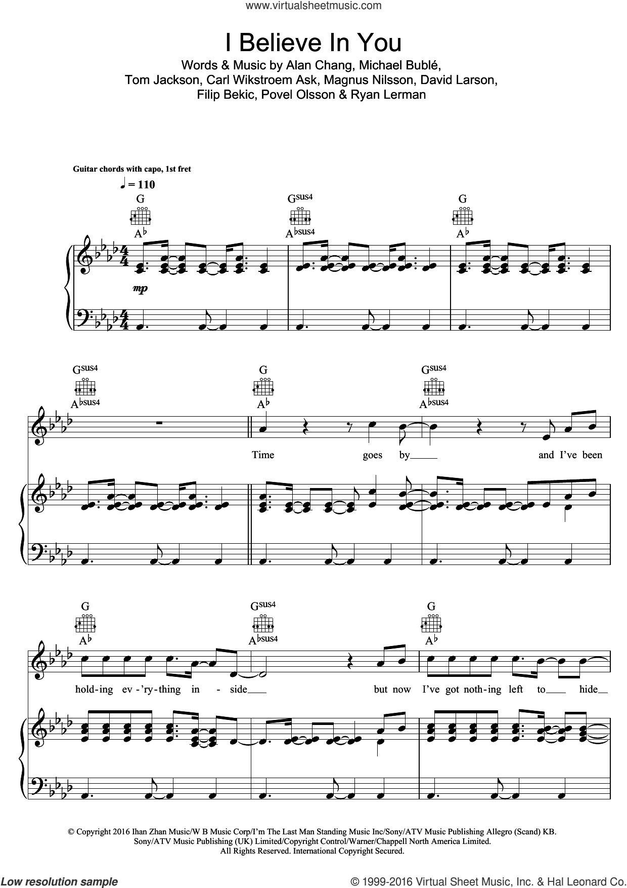 Buble I Believe In You Sheet Music For Voice Piano Or Guitar