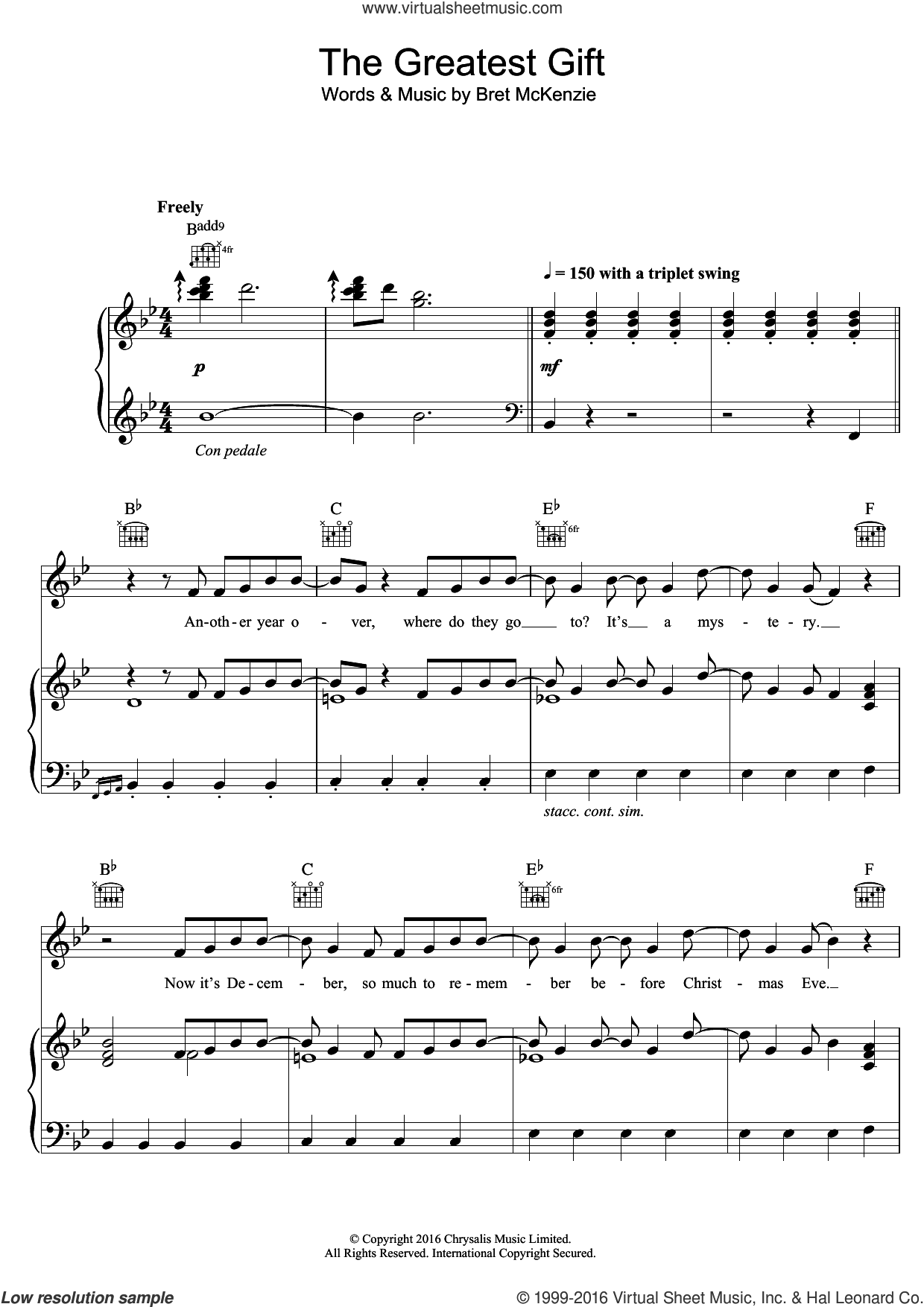 The Greatest Gift sheet music for voice, piano or guitar (PDF)