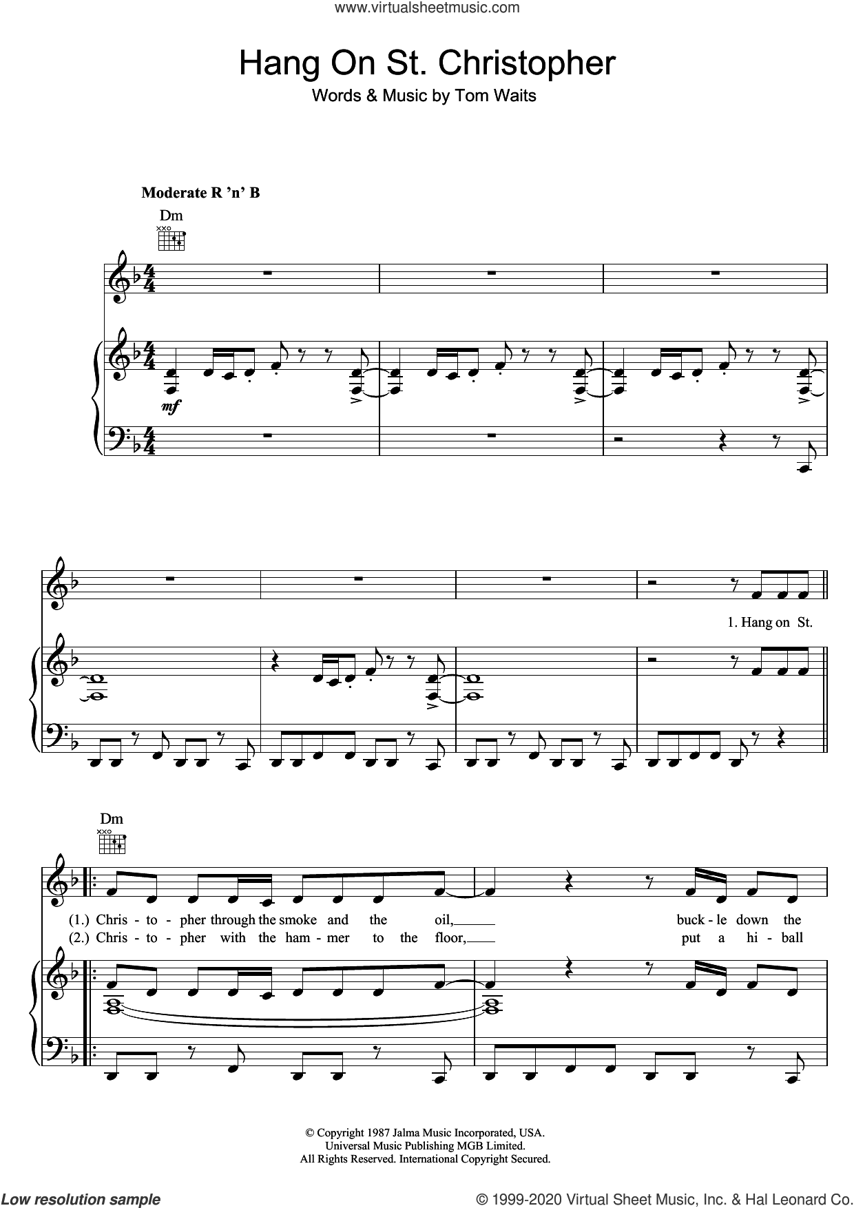 Hang On St. Christopher sheet music for voice, piano or guitar