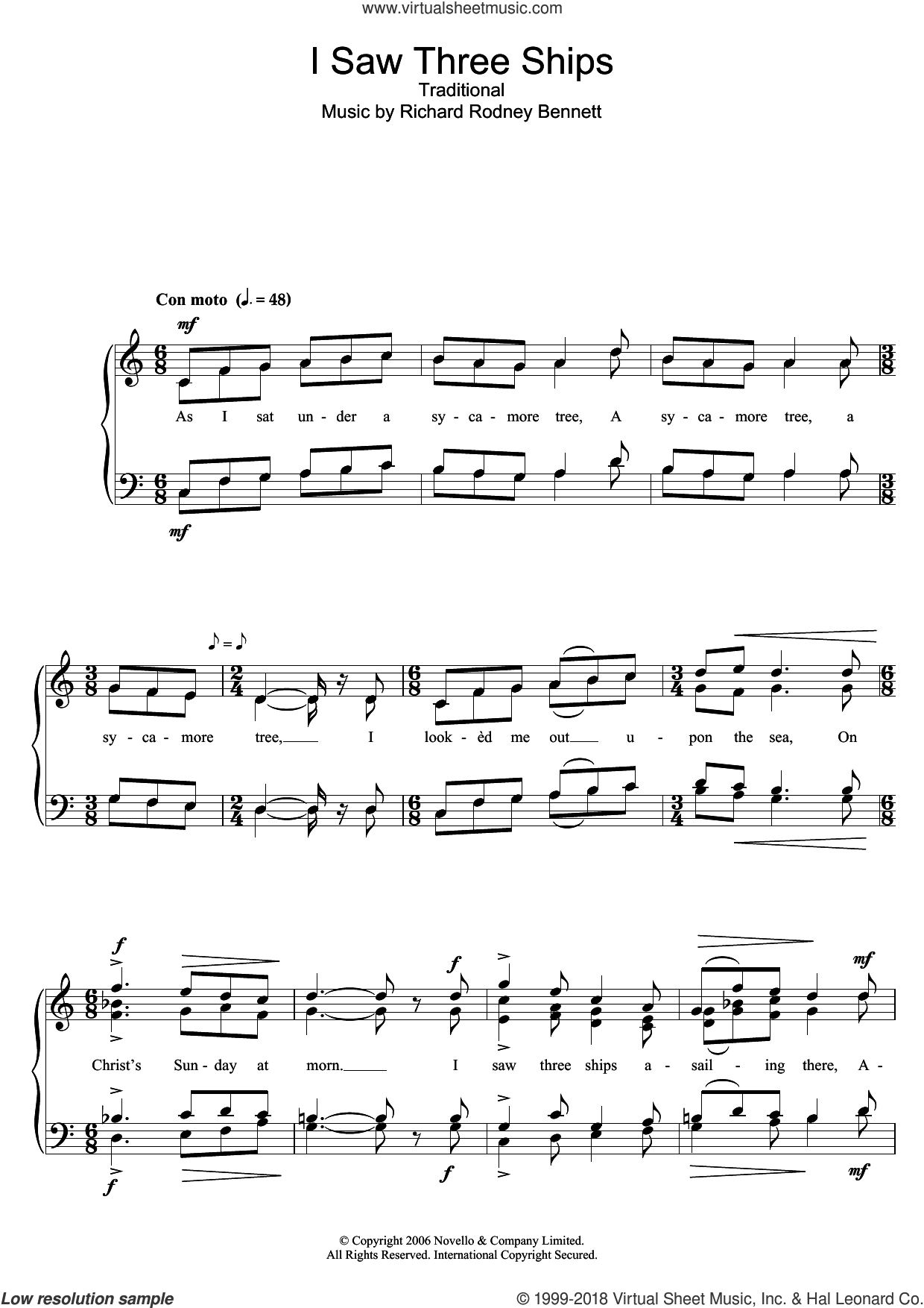 I Saw Three Ships sheet music for choir (SATB: soprano, alto, tenor, bass)