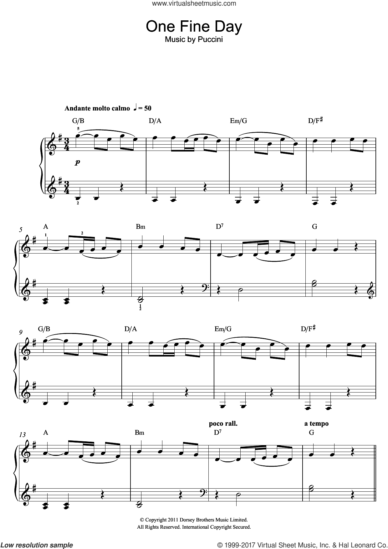 on a clear day piano sheet music
