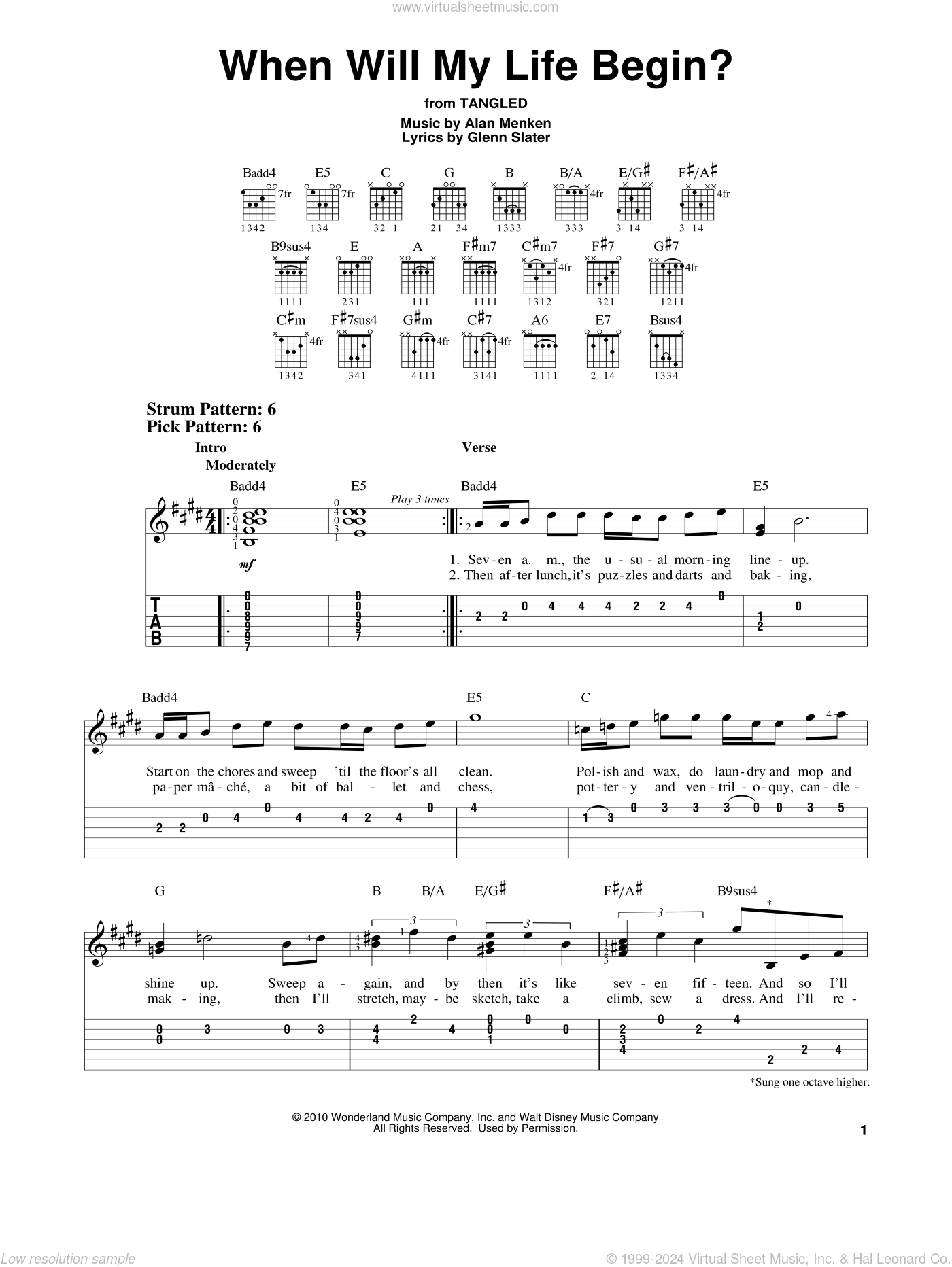 When Will My Life Begin? (from Tangled) sheet music for guitar 