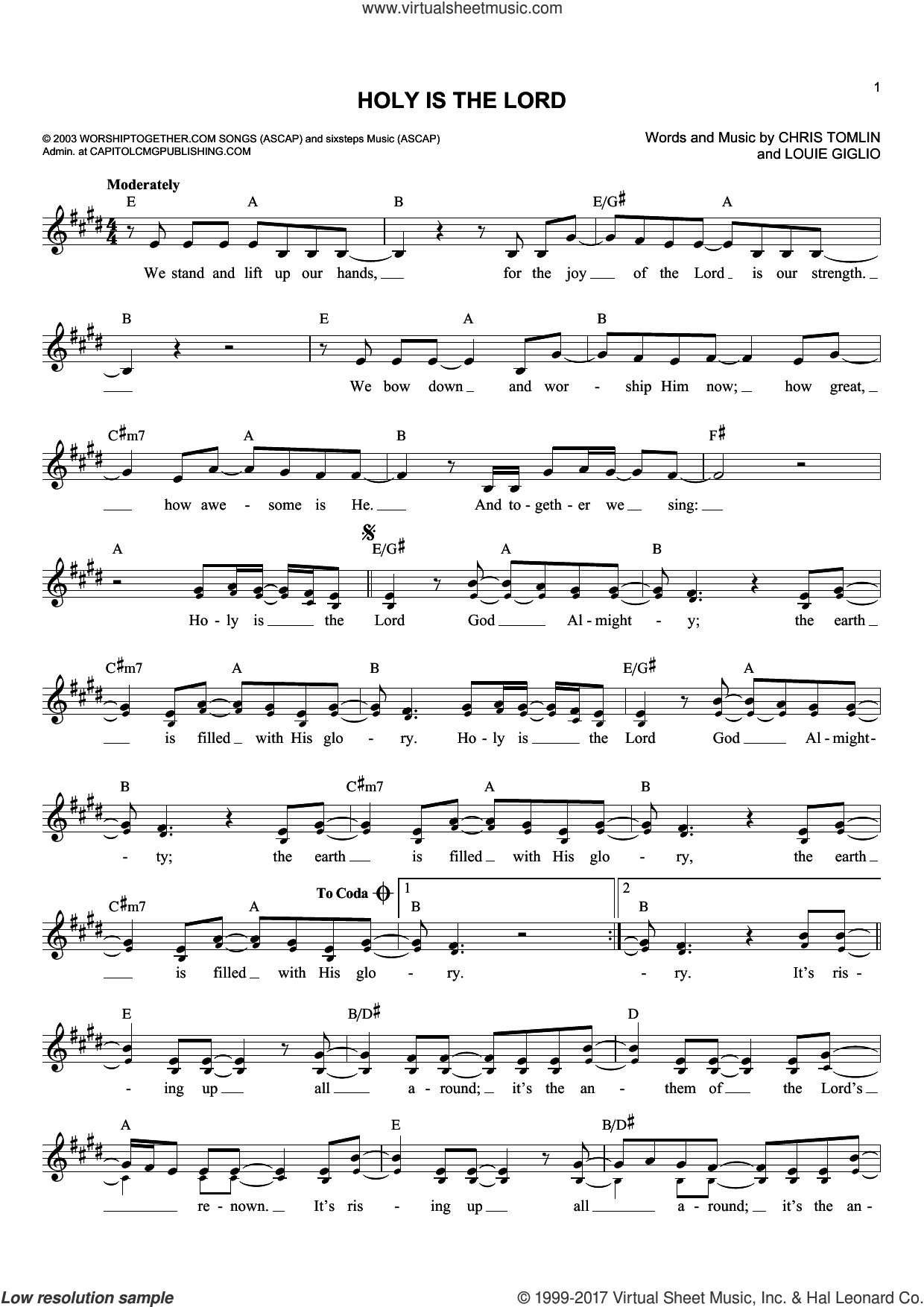 Shout Hosanna sheet music (fake book) (PDF-interactive)