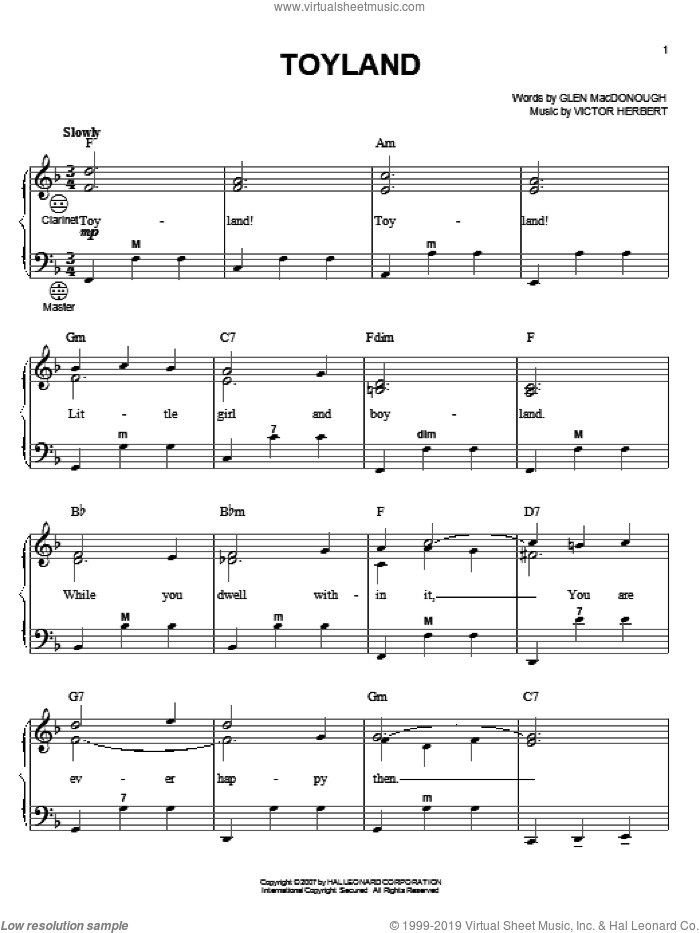 Toyland sheet music for accordion (PDFinteractive)