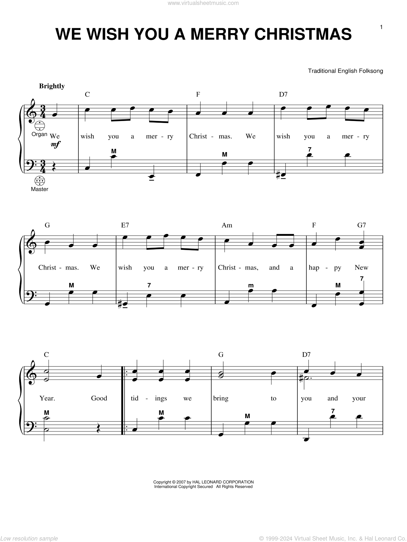 We Wish You A Merry Christmas Sheet Music For Accordion PDF 
