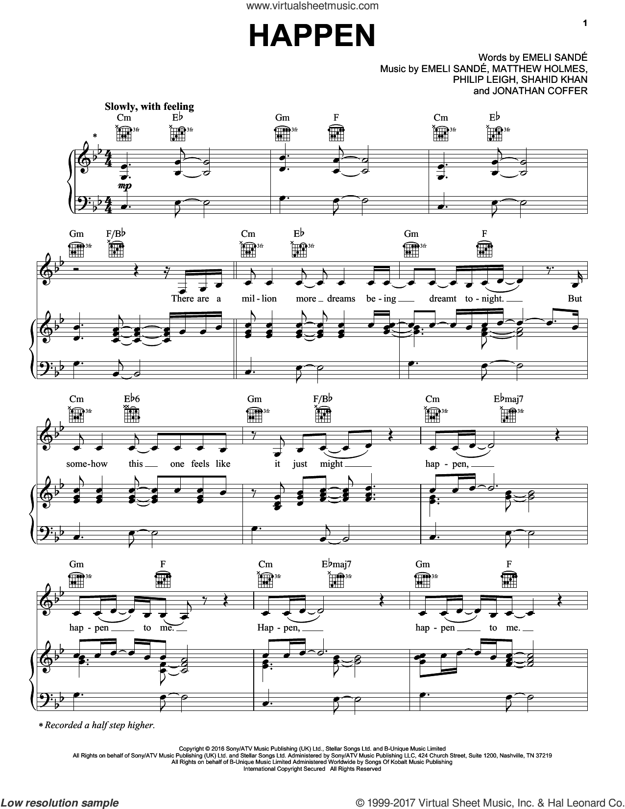 Sande Happen Sheet Music For Voice Piano Or Guitar Pdf