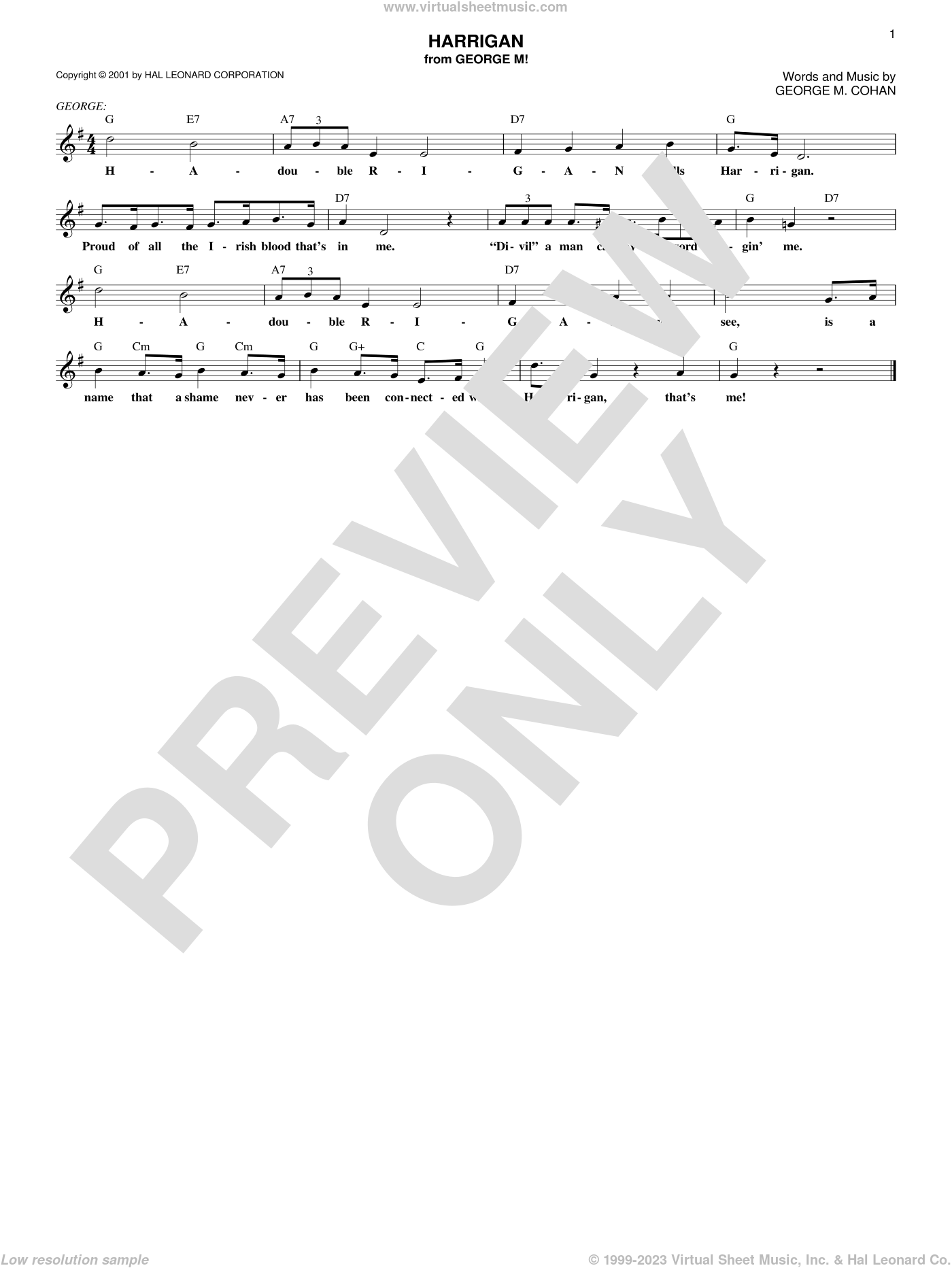 Harrigan sheet music (fake book, (intermediate) (fake book) (PDF)