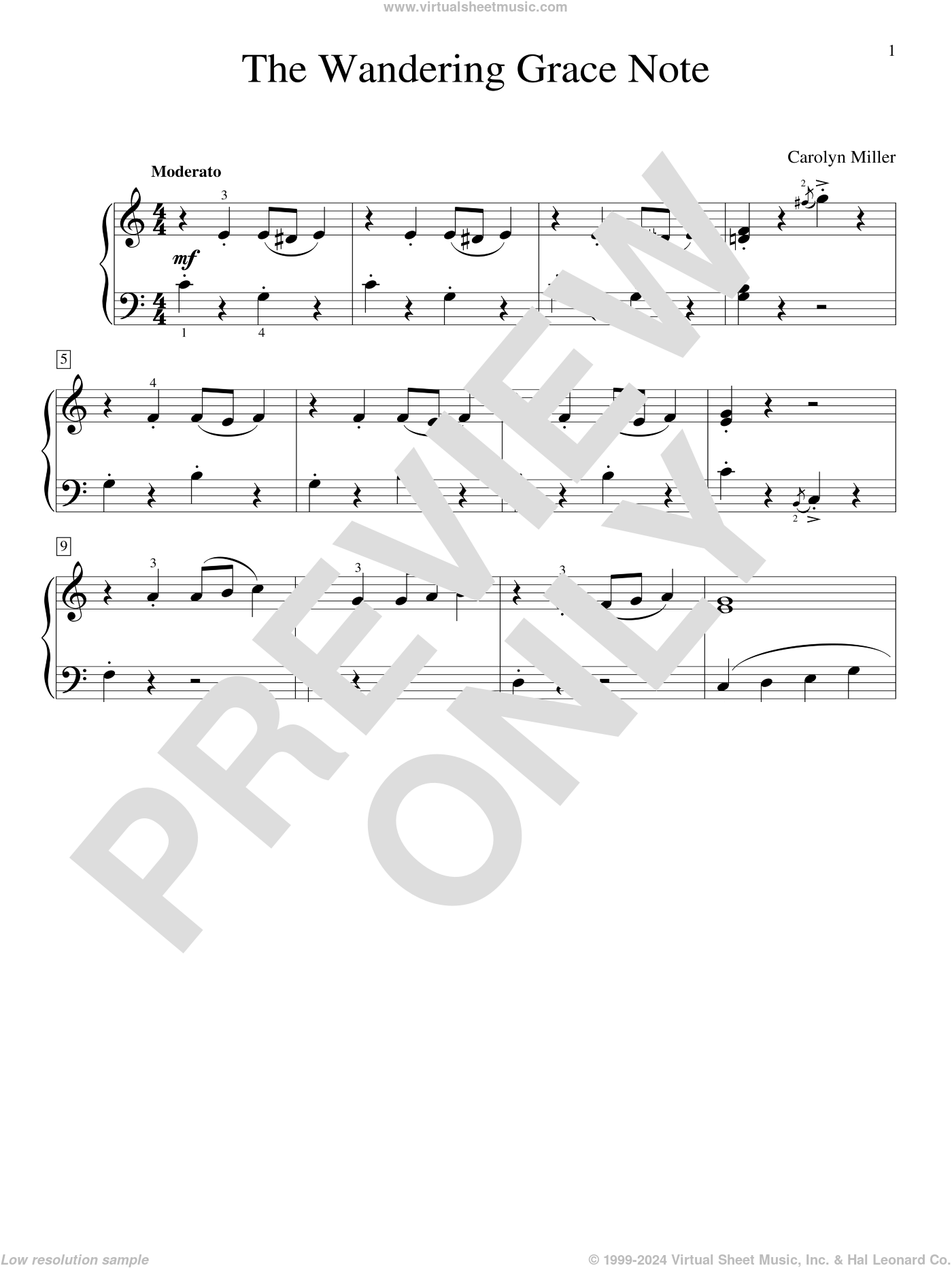 The Wandering Grace Note sheet music for piano solo (elementary)