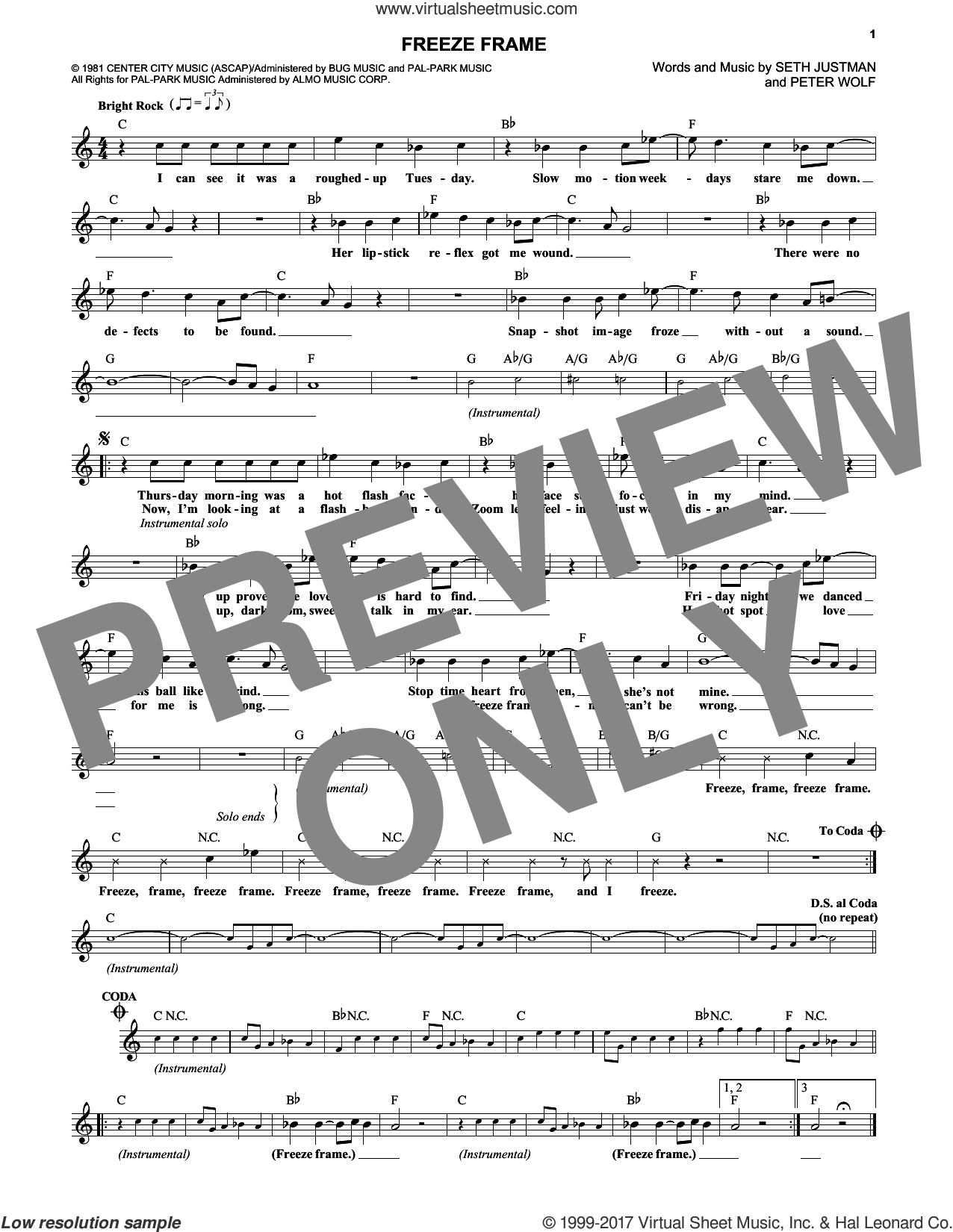 Band Freeze Frame Sheet Music Fake Book Pdf Interactive