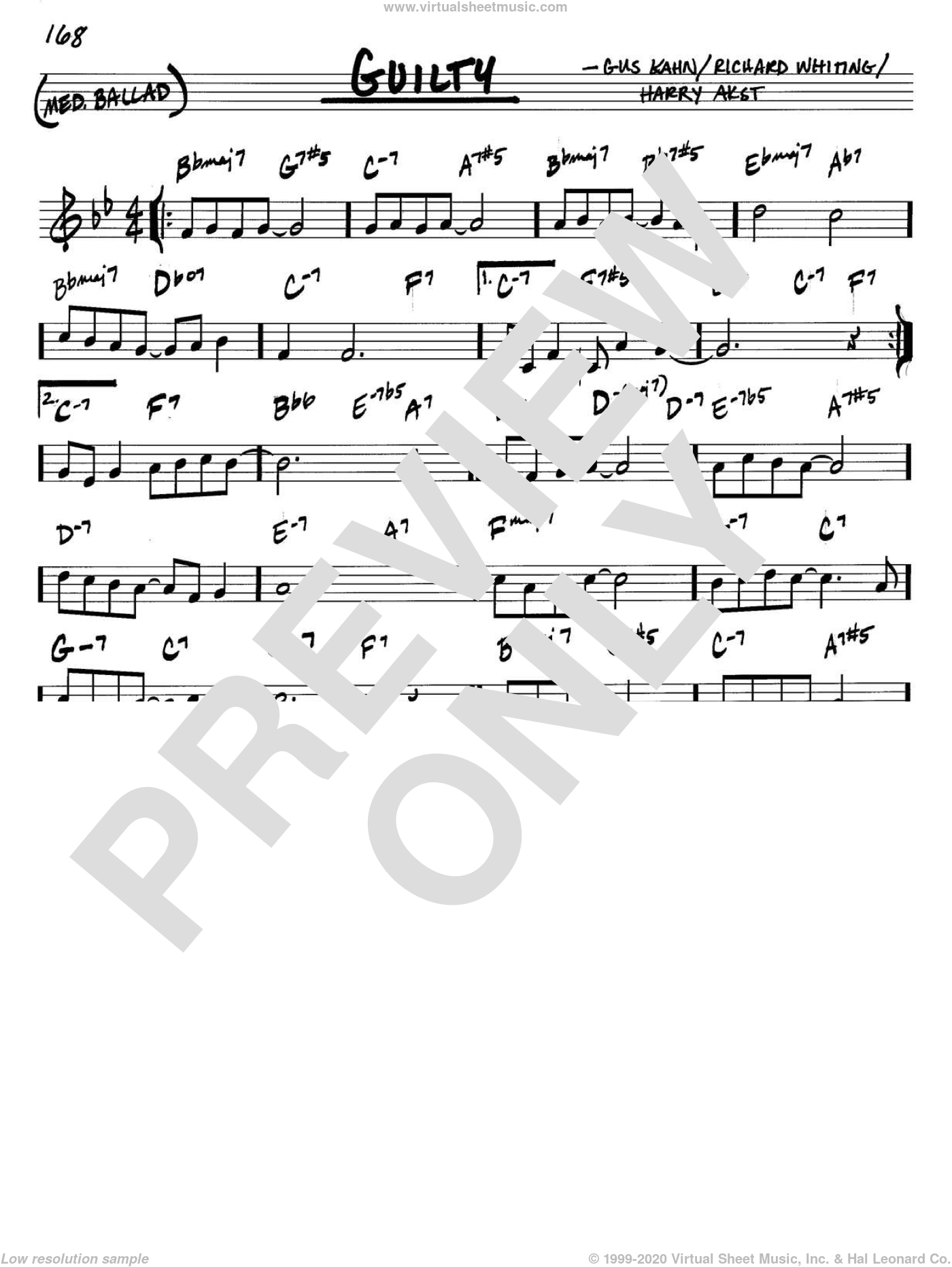 Guilty sheet music for voice and other instruments (in C) (PDF)