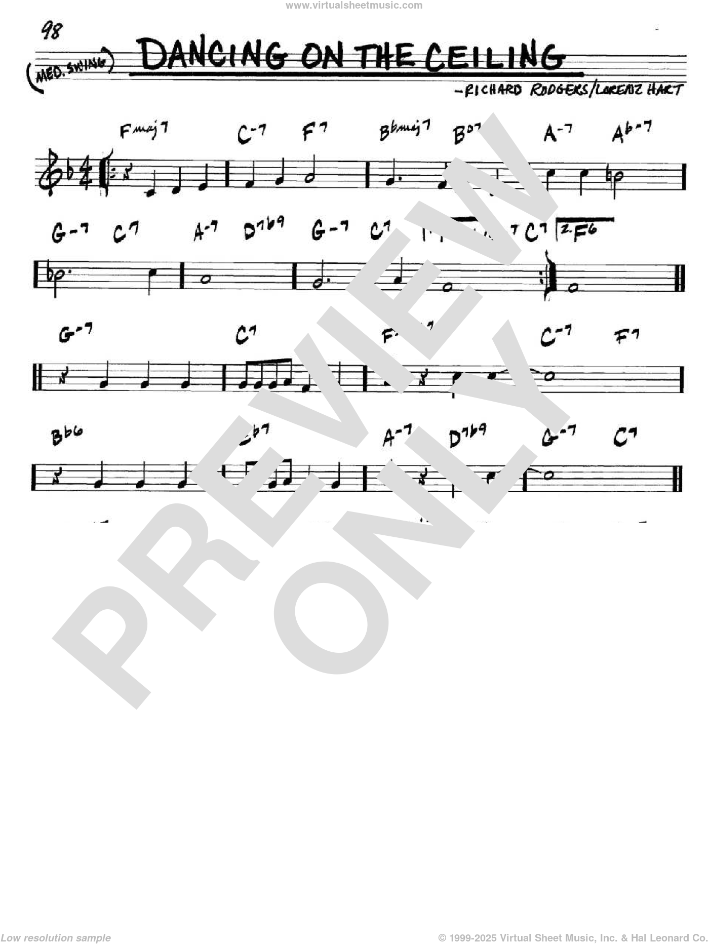 Dancing On The Ceiling Sheet Music (in C) (pdf)