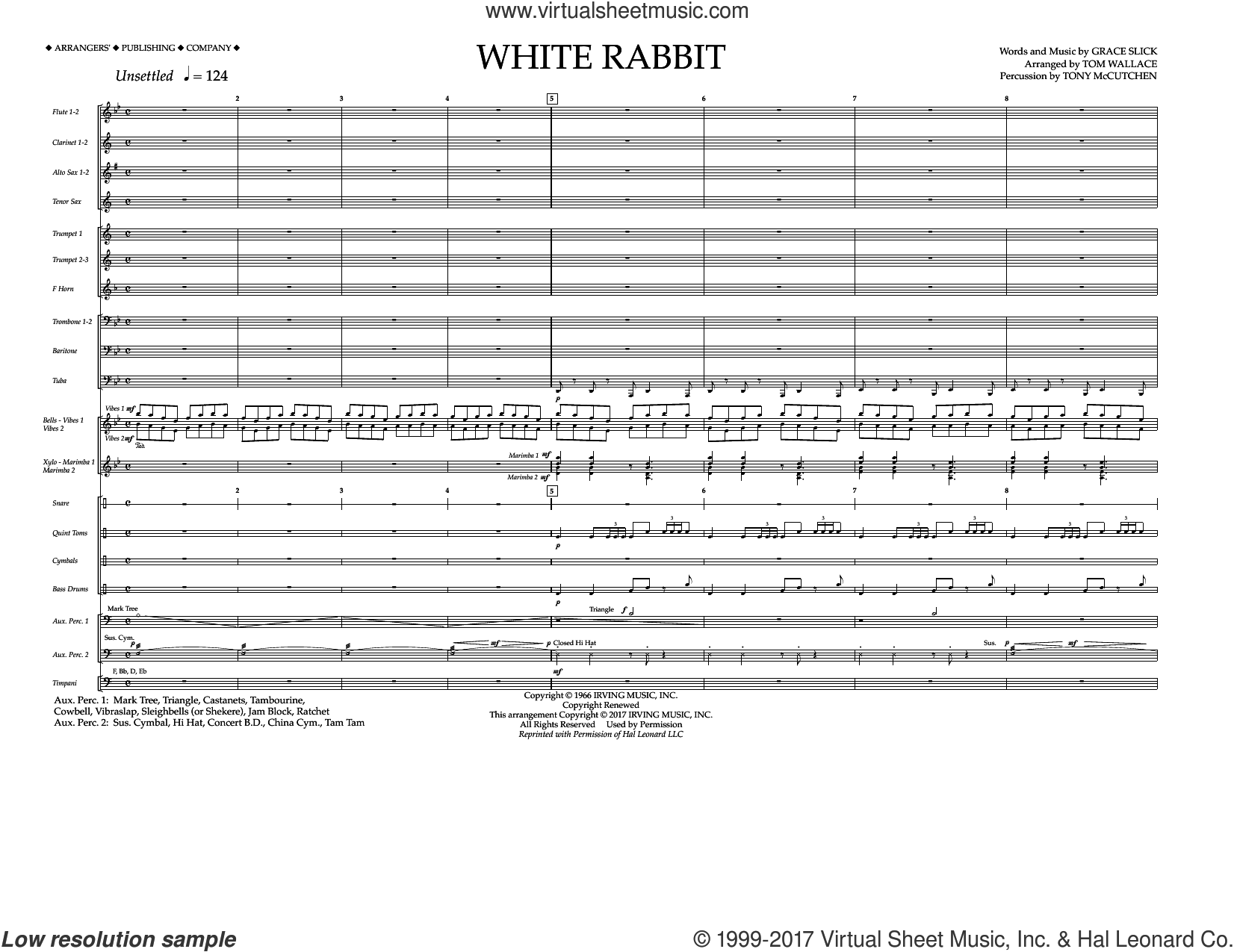 White Rabbit sheet music (complete collection) for marching band