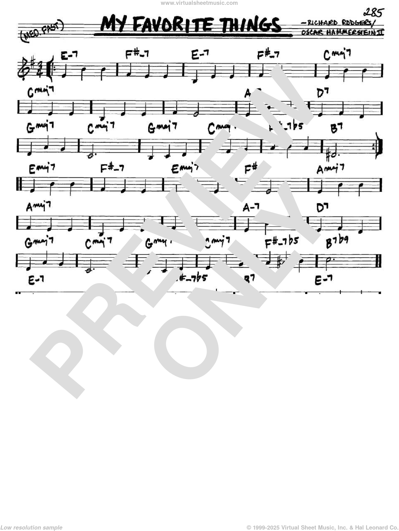 My Favorite Things sheet music (in C) (PDF)