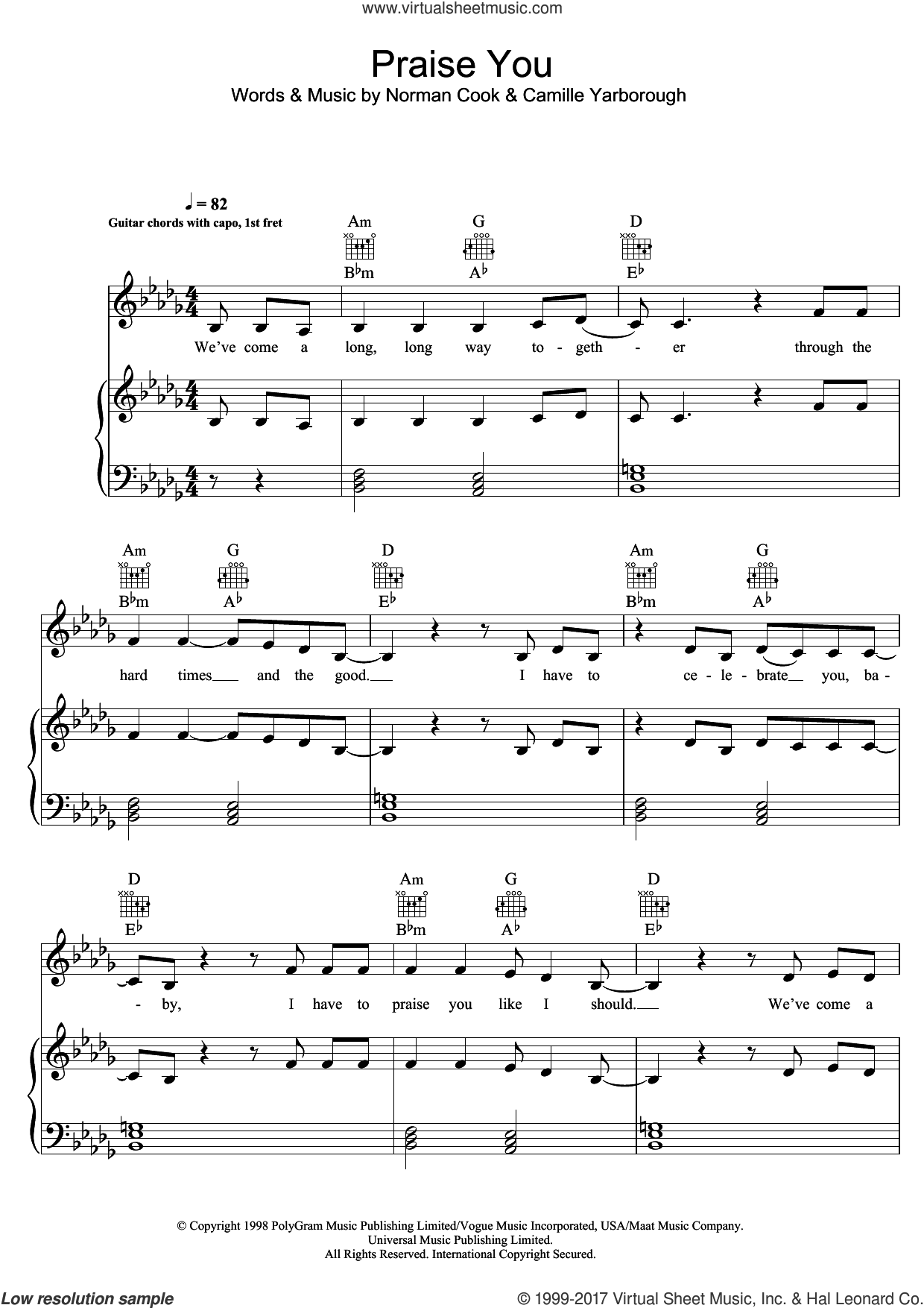 Grace - Praise You (Praise U) sheet music for voice, piano or guitar