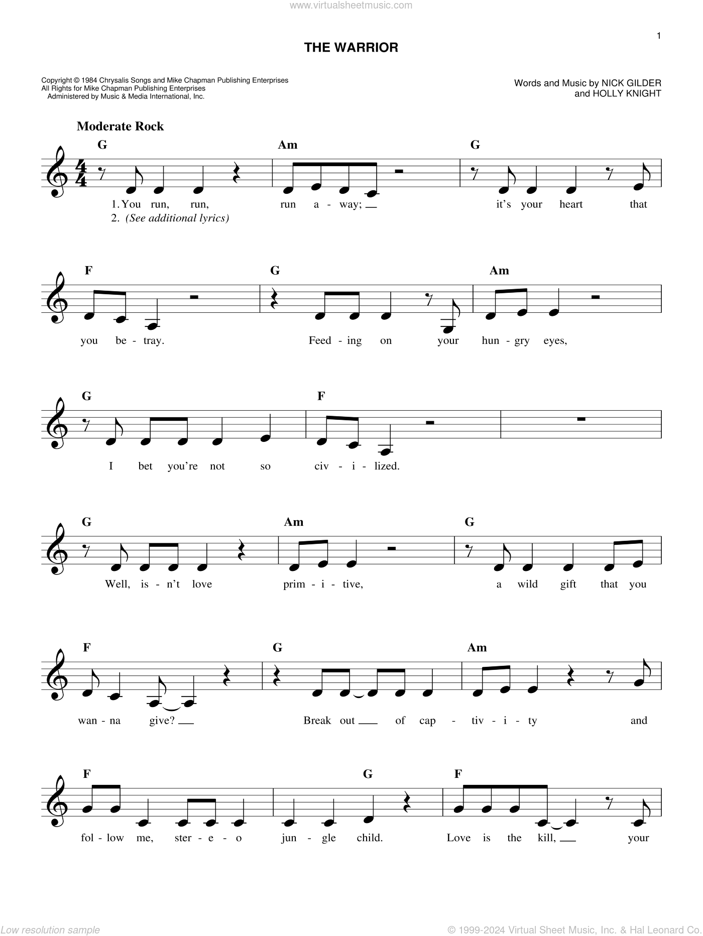 the-warrior-sheet-music-fake-book-easy-fake-book-pdf