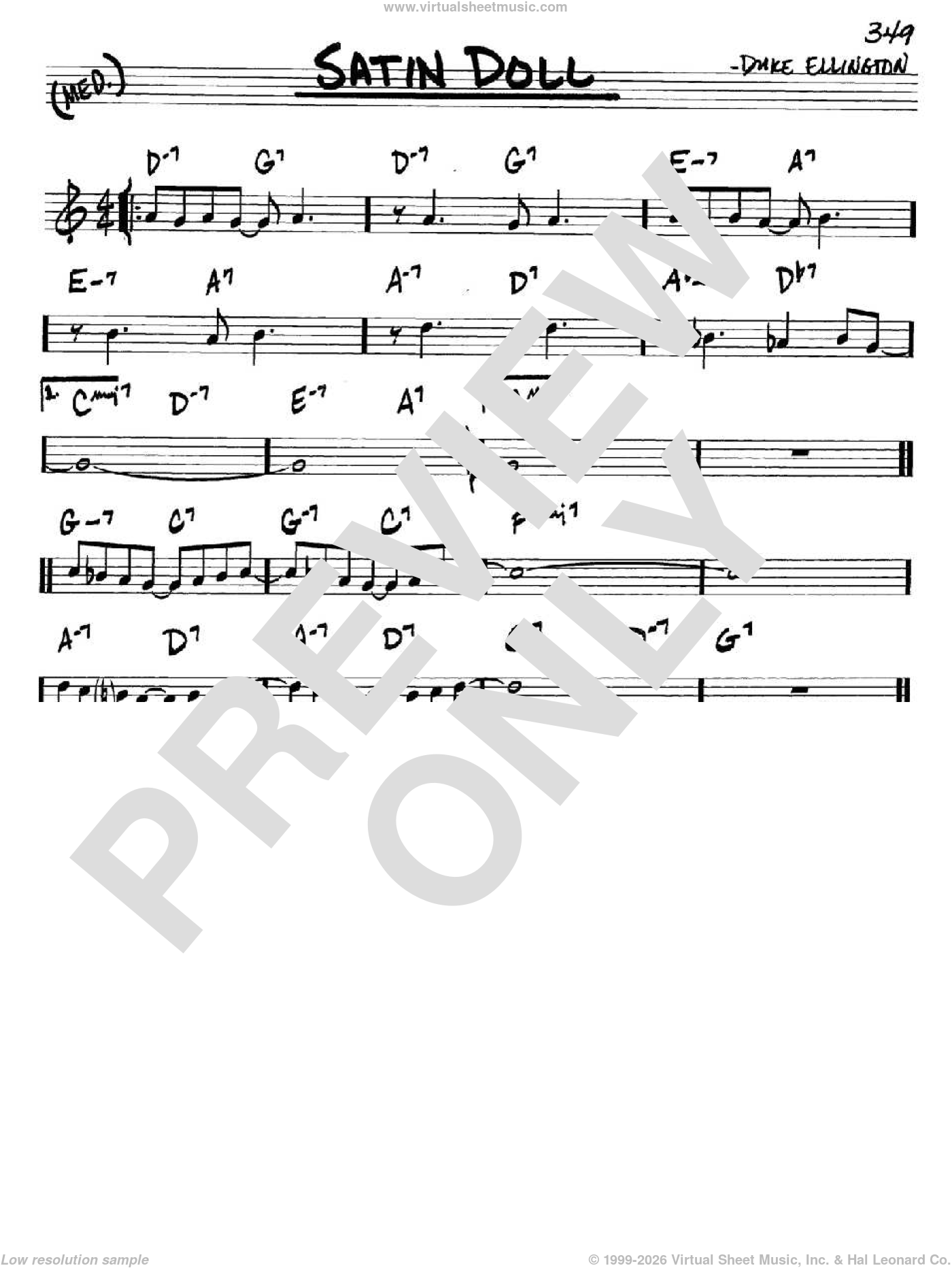 Satin Doll sheet music for voice and other instruments (in C)