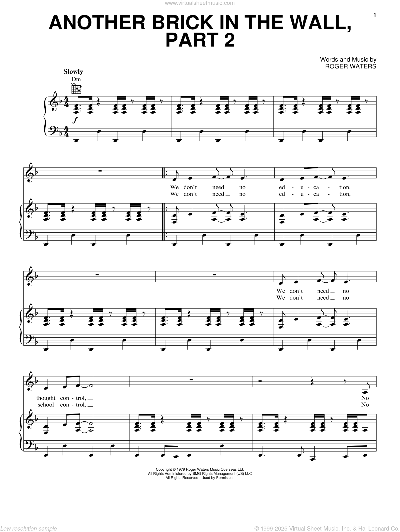 Another Brick in The Wall, Part 2 (Easy Level) (Pink Floyd) - Drums Sheet  Music