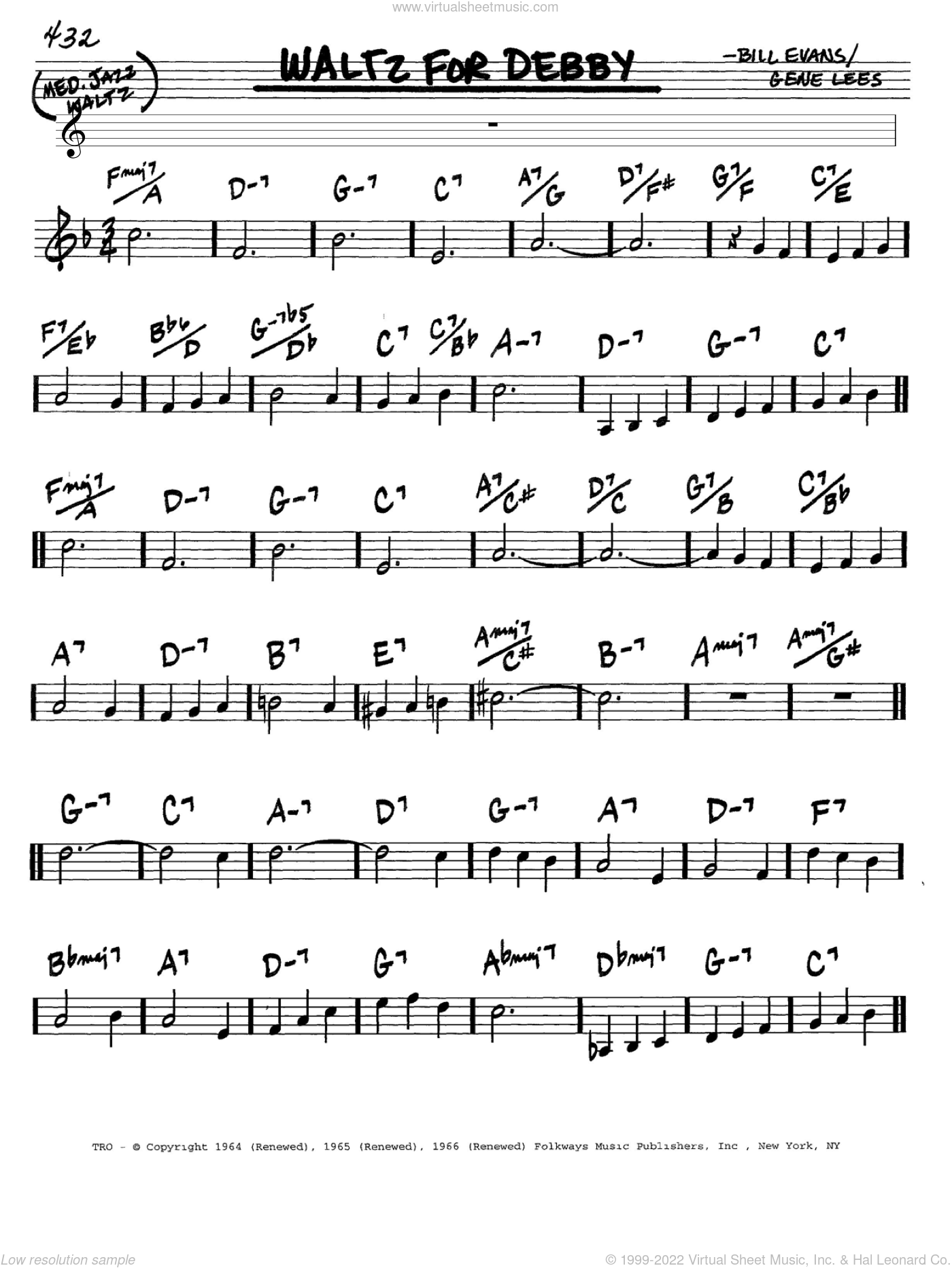 Waltz For Debby Sheet Music (in C) (PDF)