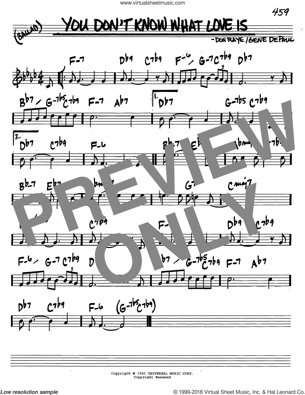 Bruce You Don T Know What Love Is Sheet Music In C Pdf