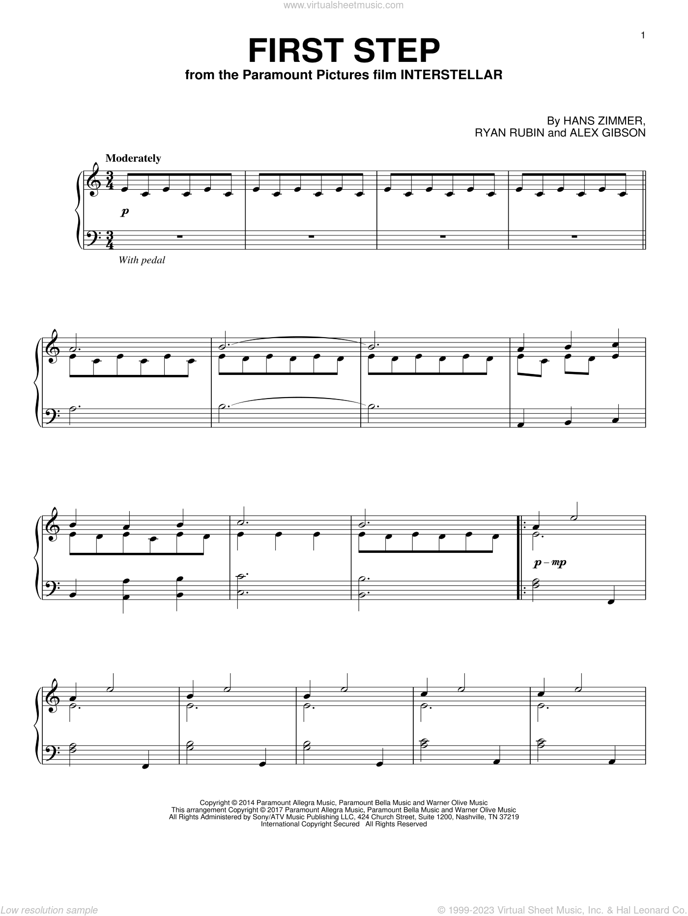 Zimmer First Step Sheet Music For Piano Solo Pdf Interactive
