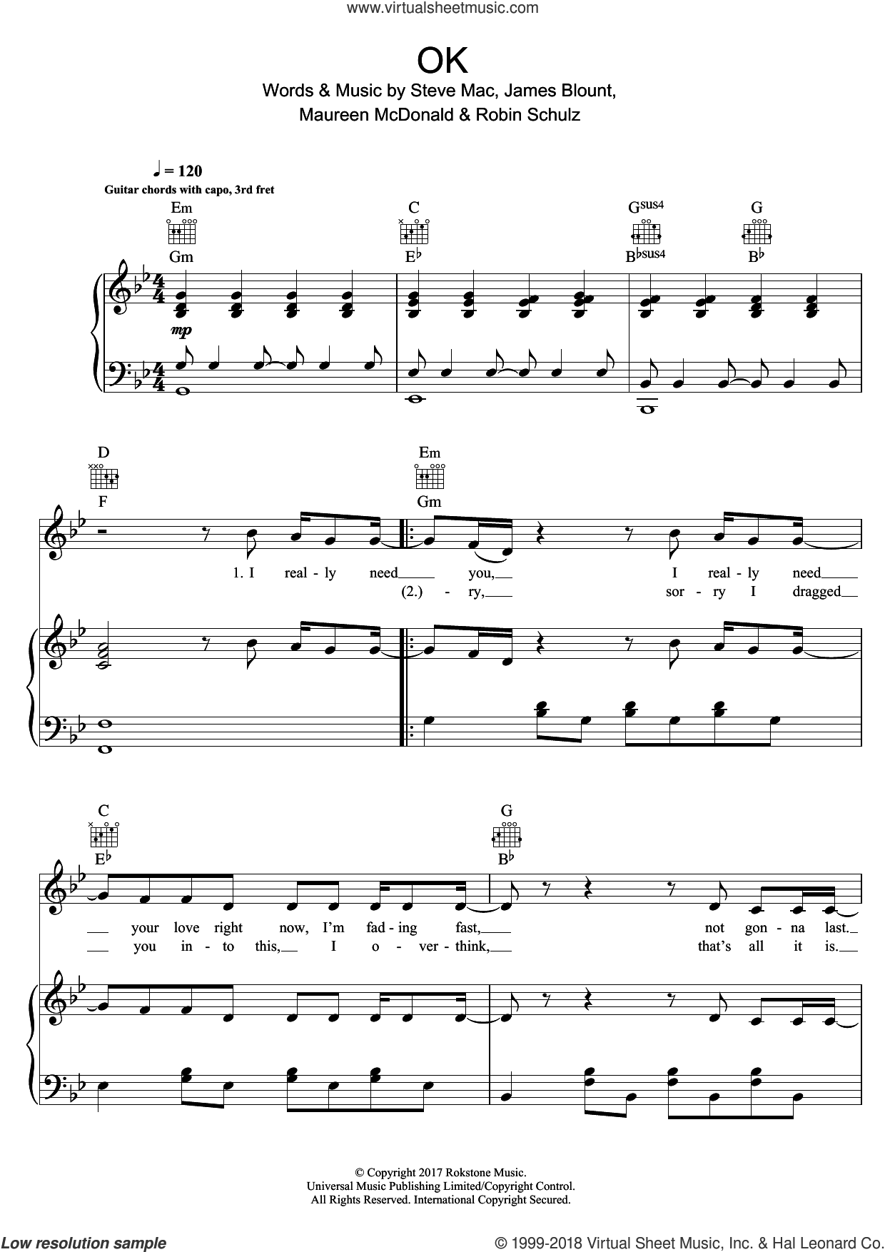 Download Digital Sheet Music of OK Go for Piano, Vocal and Guitar