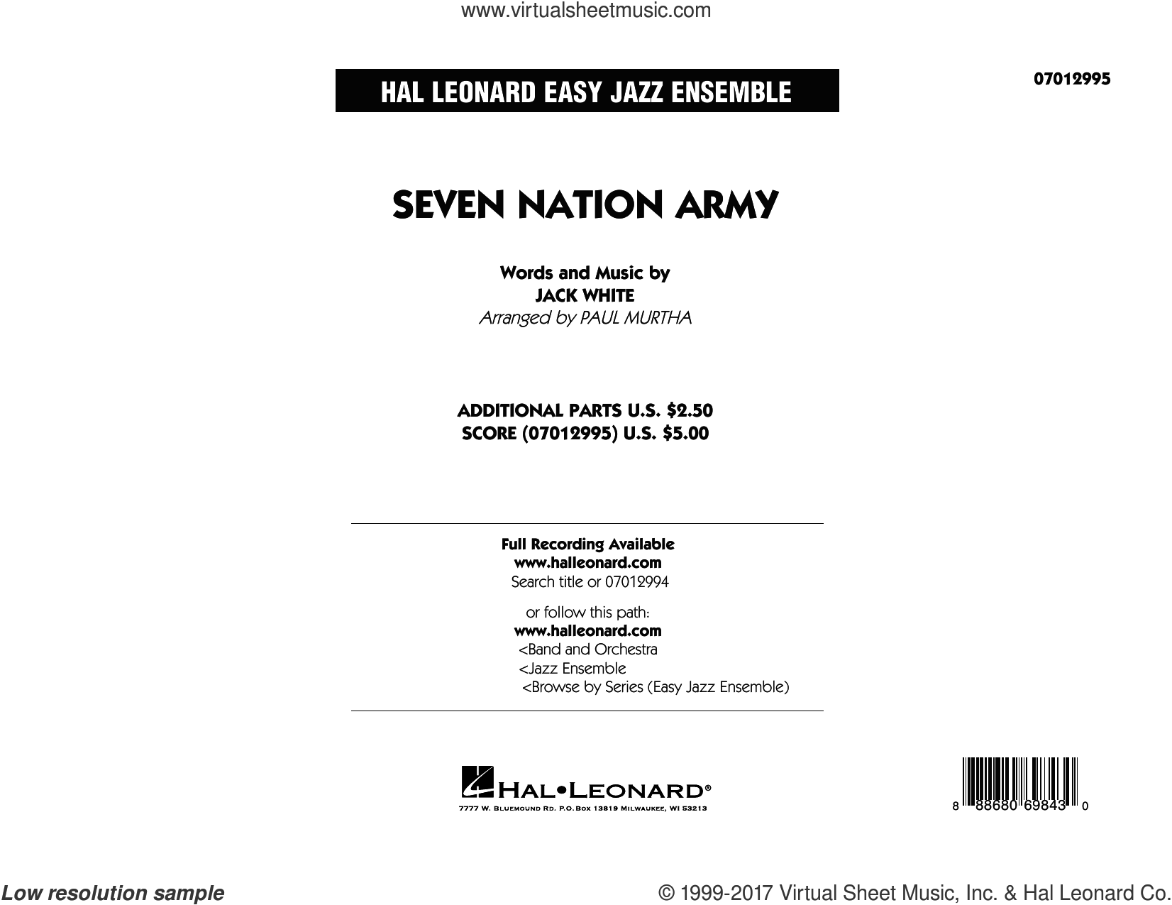 Murtha Seven Nation Army Sheet Music Complete Collection For