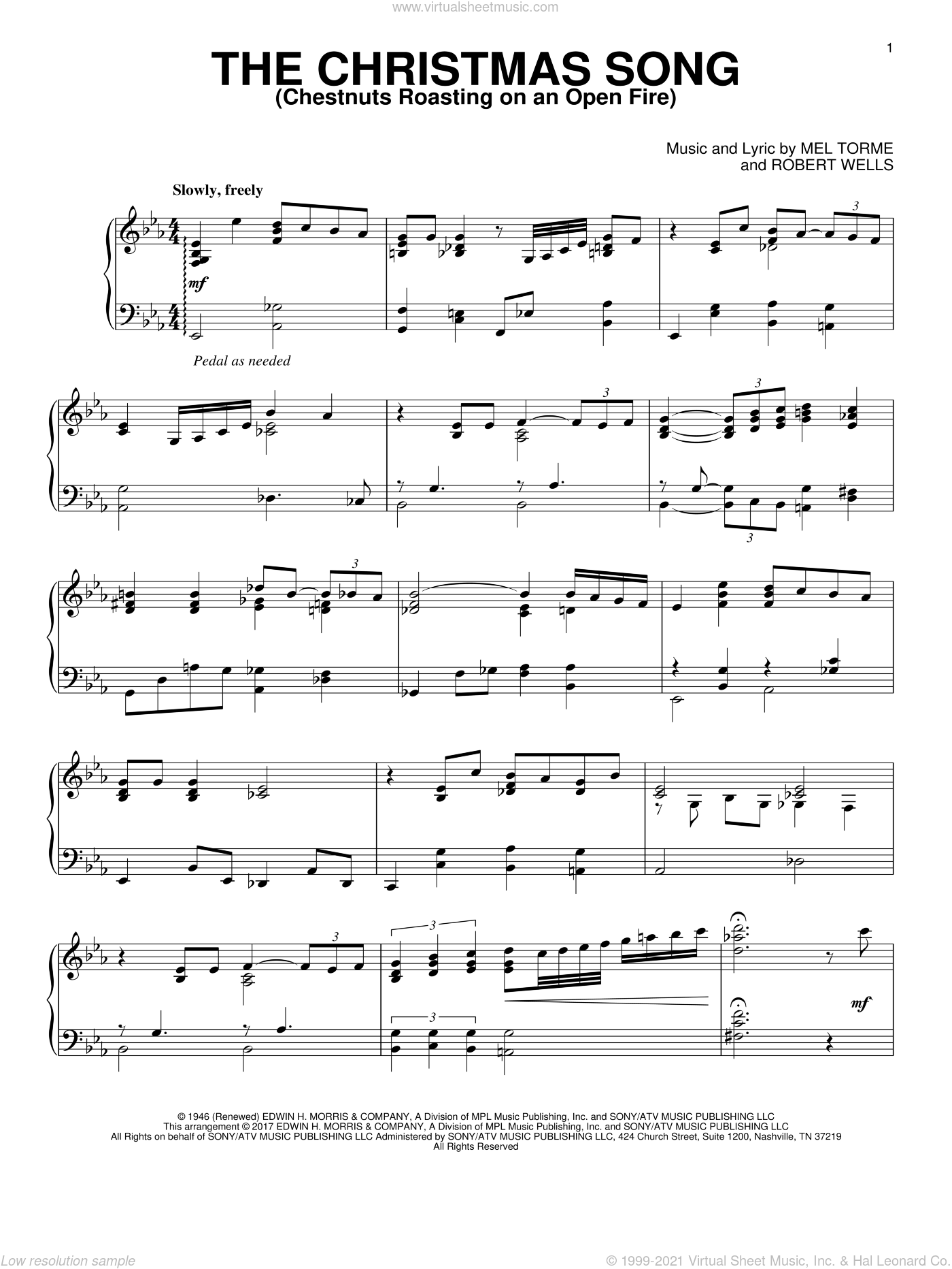 Torme - The Christmas Song (Chestnuts Roasting On An Open Fire) [Jazz version] sheet music for