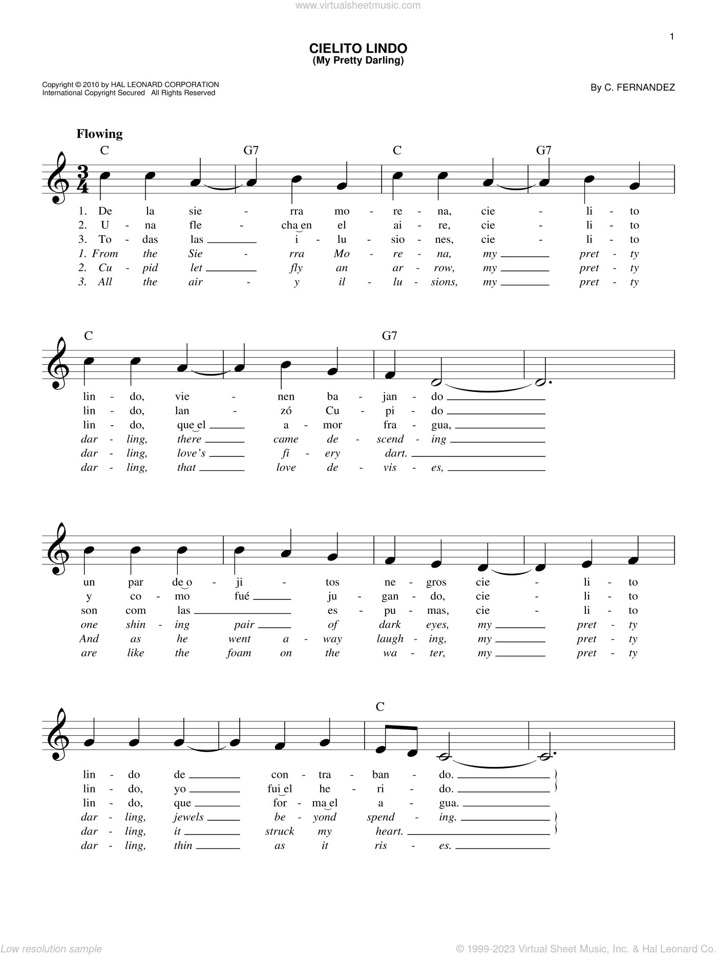 cielito lindo guitar chords