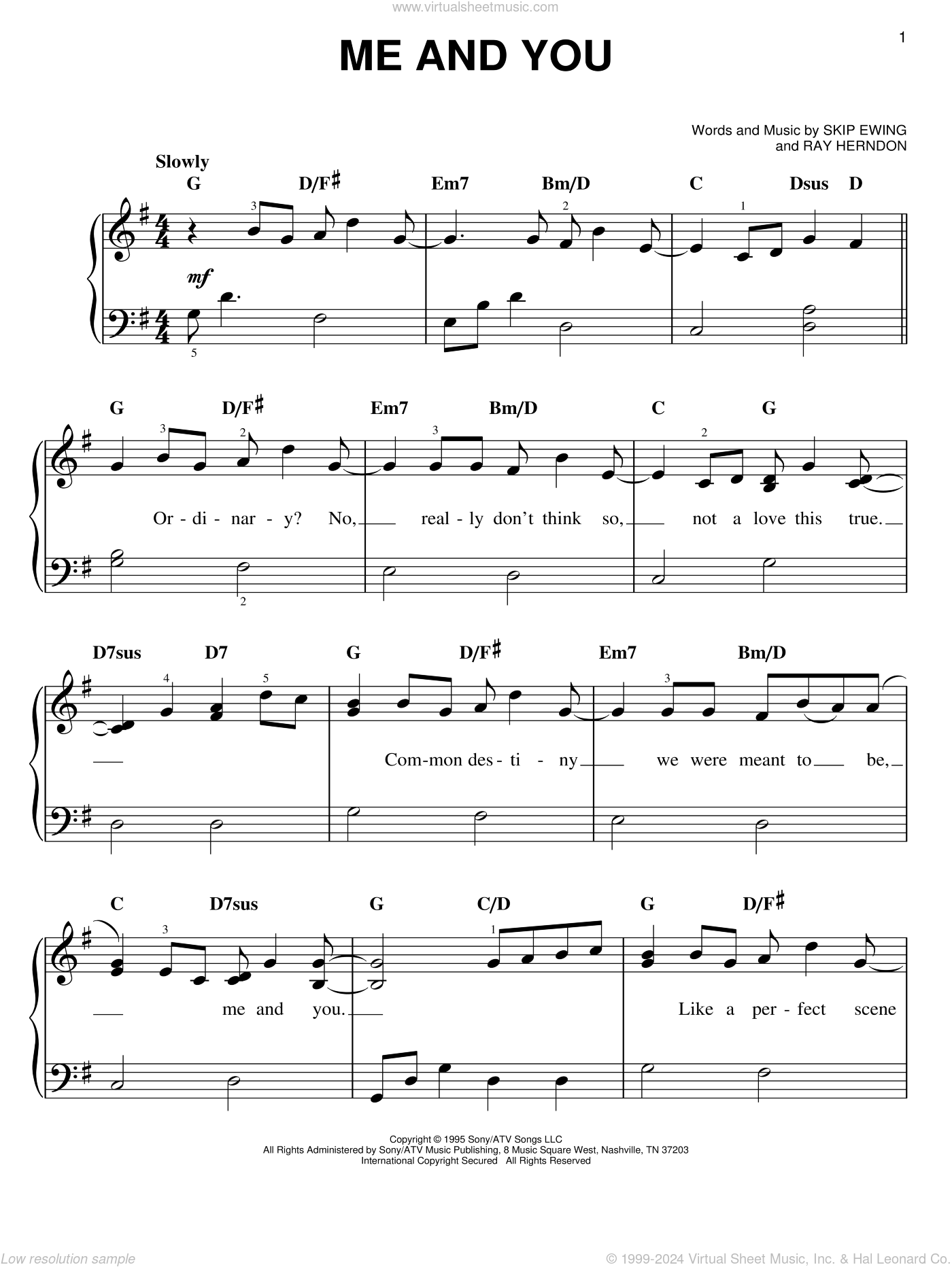 Me And You sheet music for piano solo (PDF-interactive)