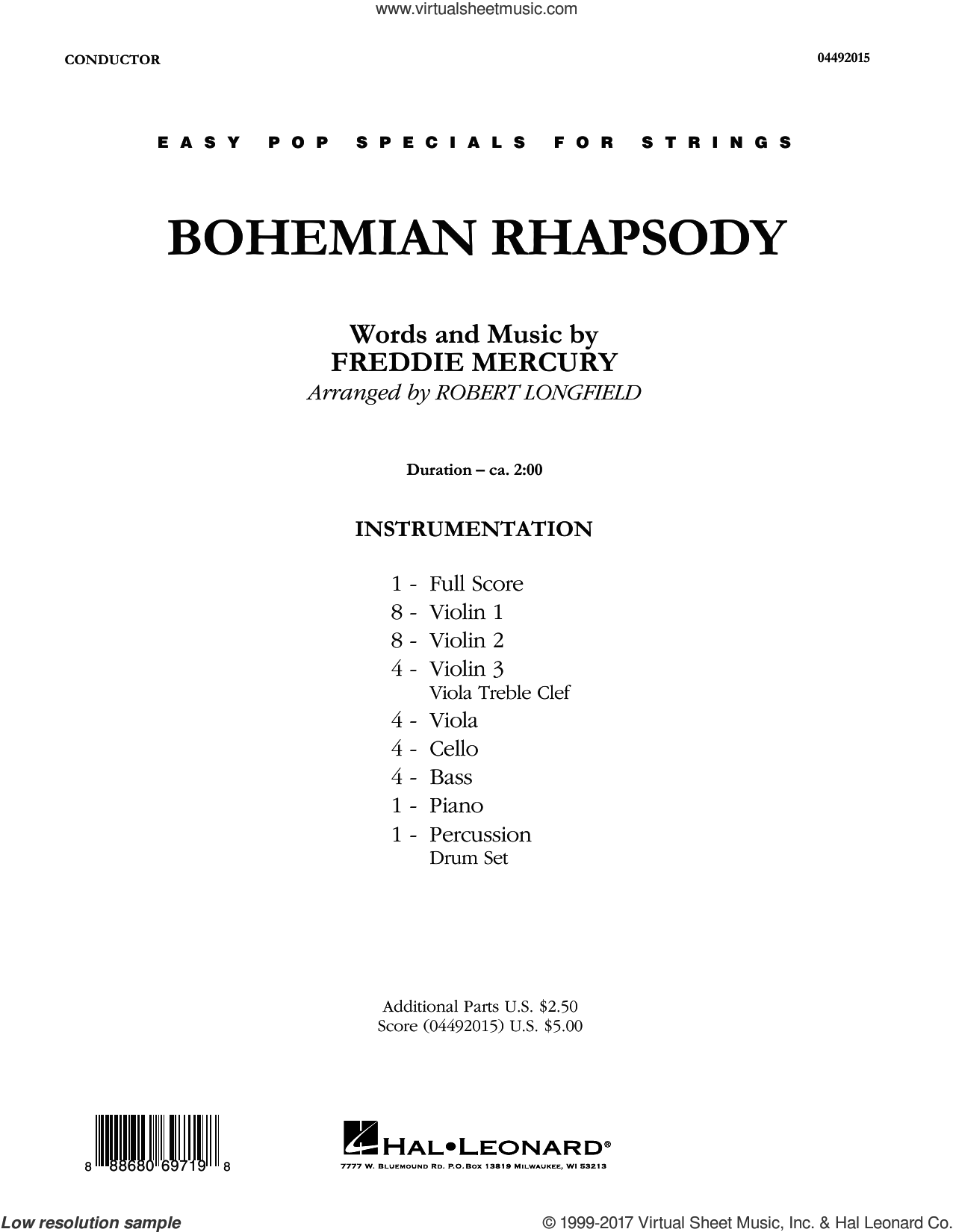 Bohemian Rhapsody sheet music (complete collection) for orchestra