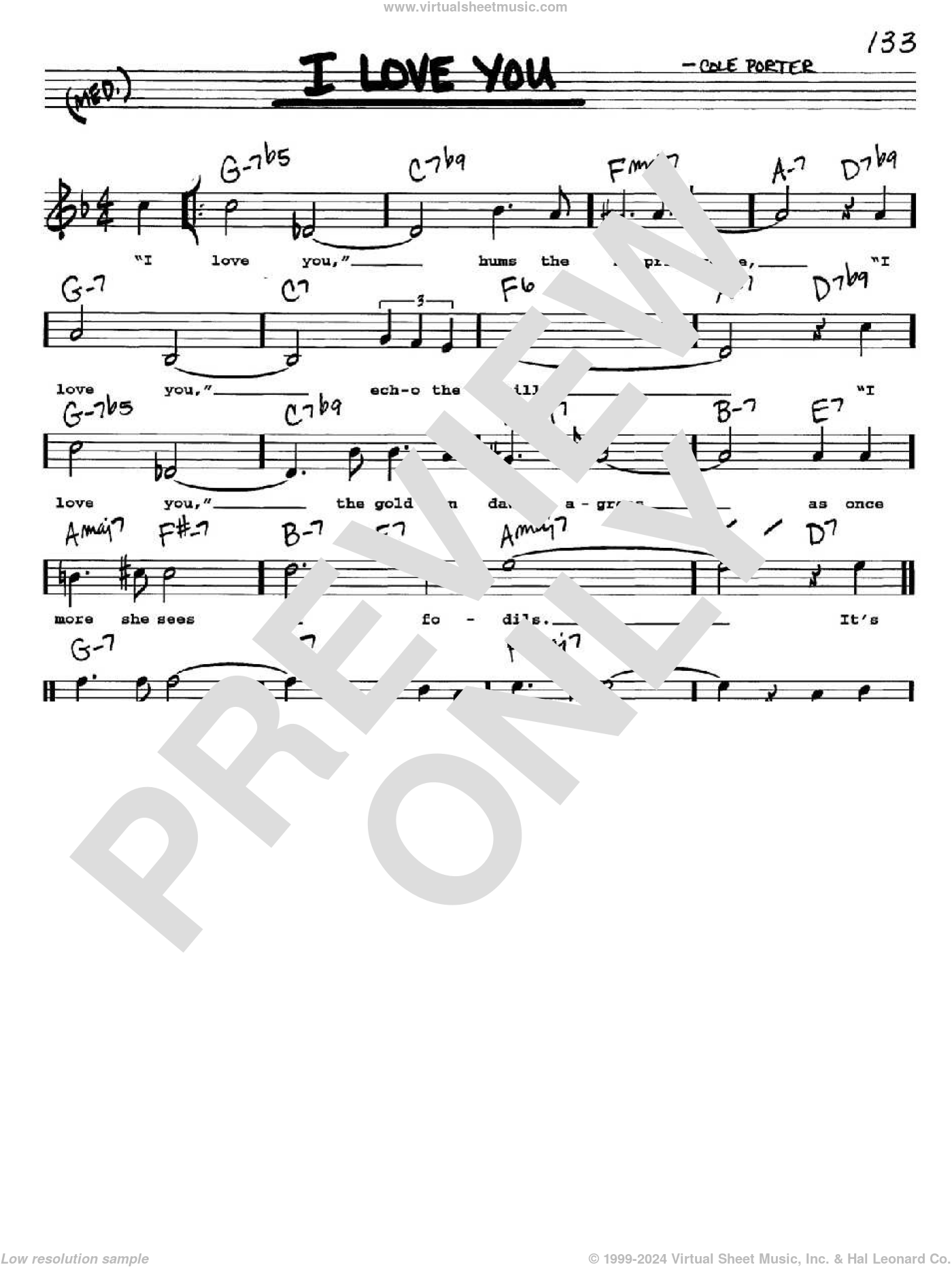 I Love You Sheet Music (real Book With Lyrics) (PDF)