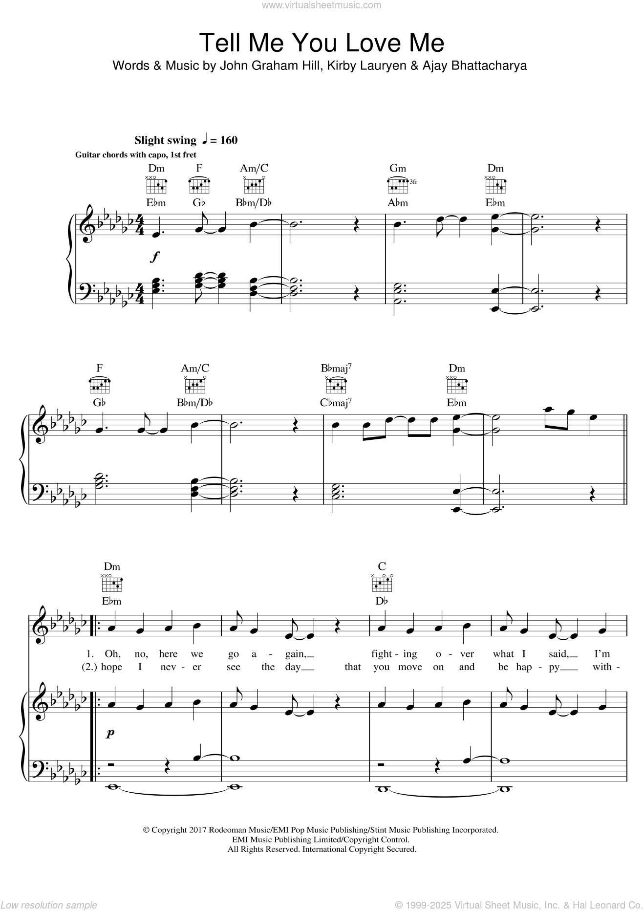 Tell me that you love me piano sheet music