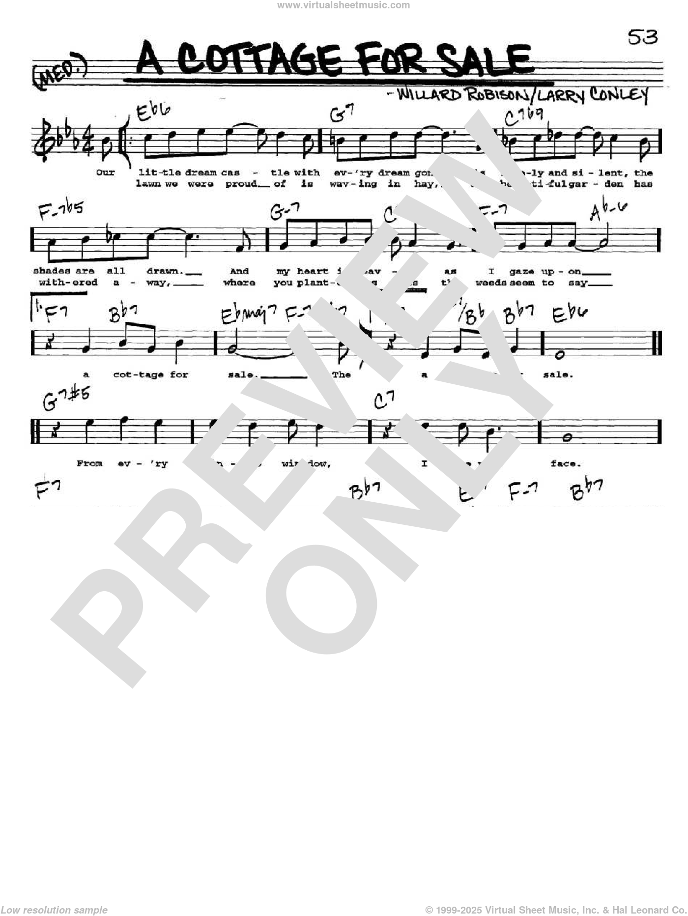 A Cottage For Sale sheet music (real book with lyrics) (PDF)