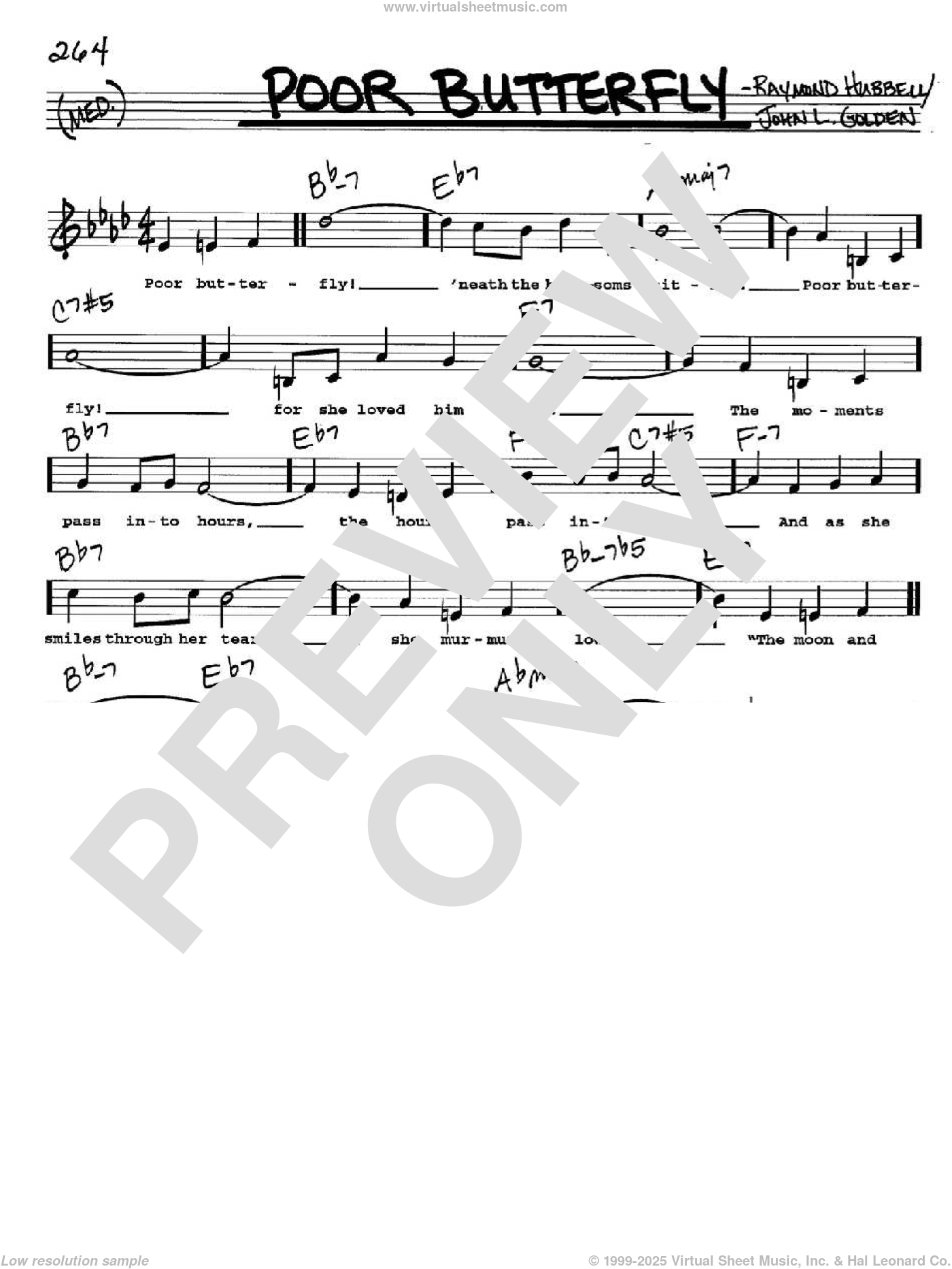 Poor Butterfly sheet music (real book with lyrics) (PDF)
