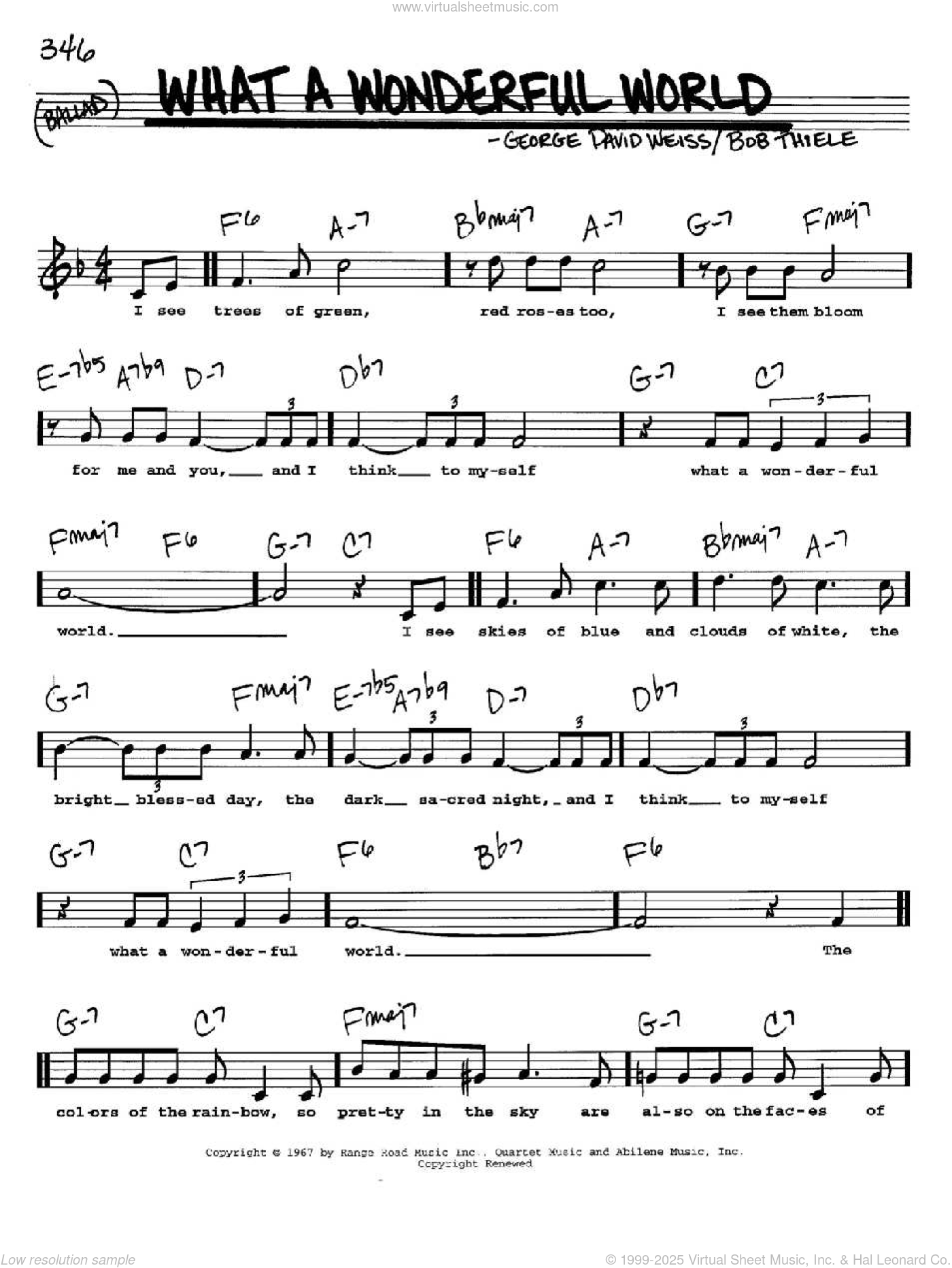 Wonderful World sheet music for guitar (chords) (PDF)