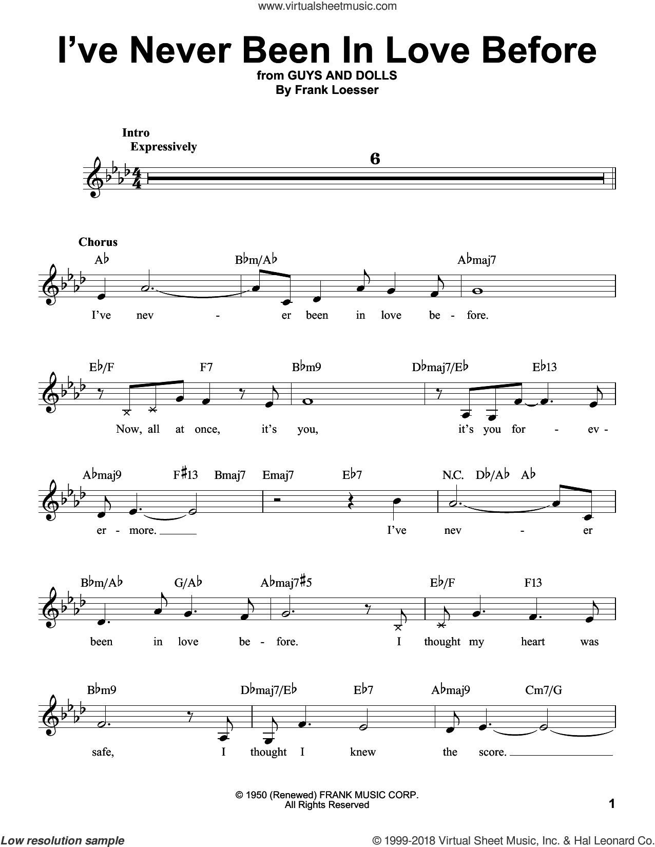 I've Never Been In Love Before sheet music for voice solo (PDF) lyrics i've been to bali too