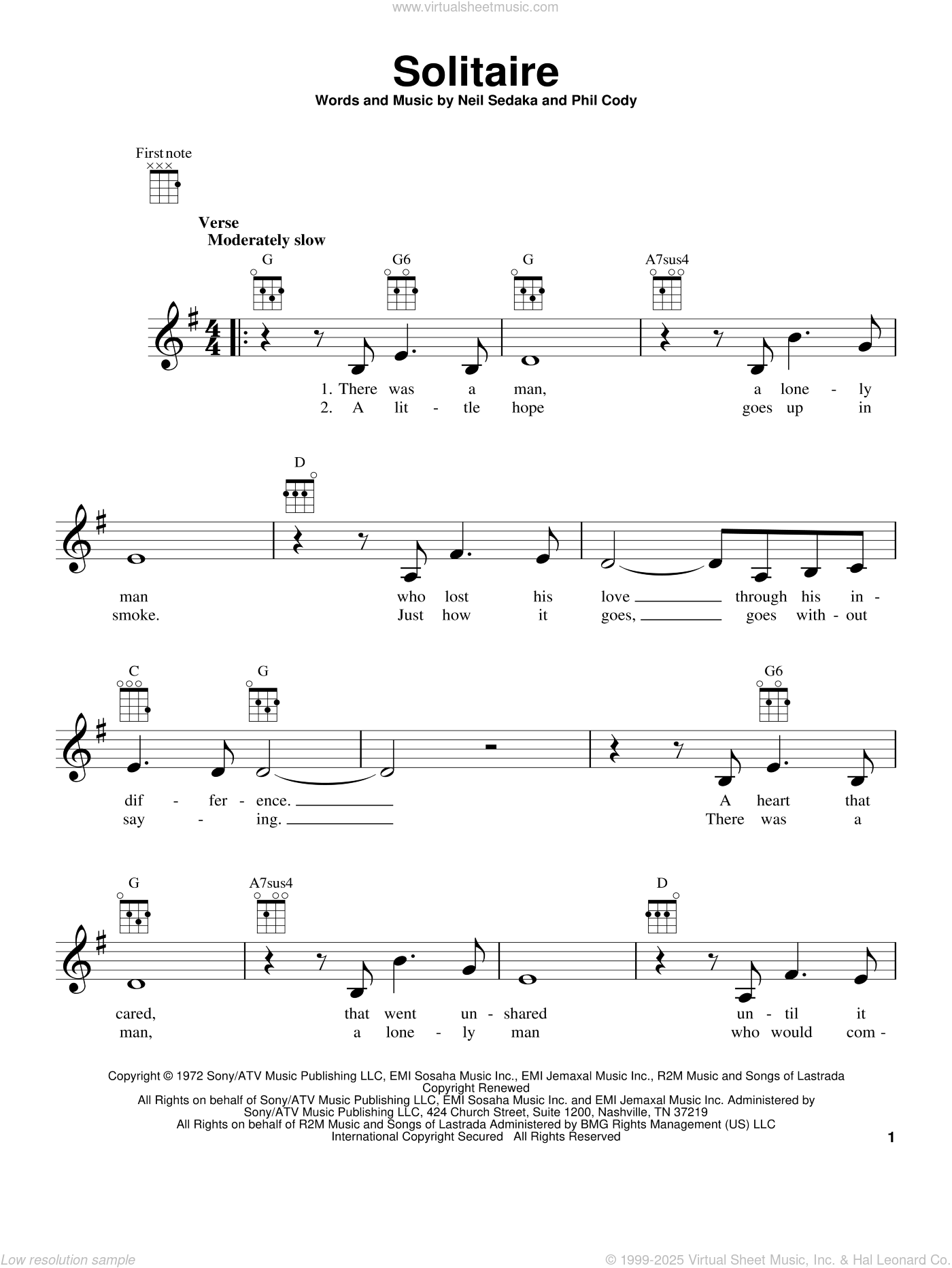 Patience sheet music for ukulele (PDF-interactive)