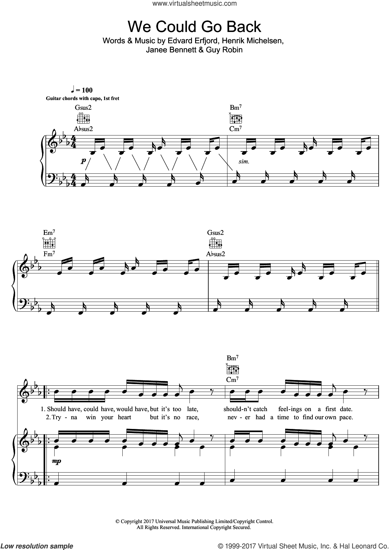 We Could Go Back (featuring Moelogo) sheet music for voice, piano or guitar