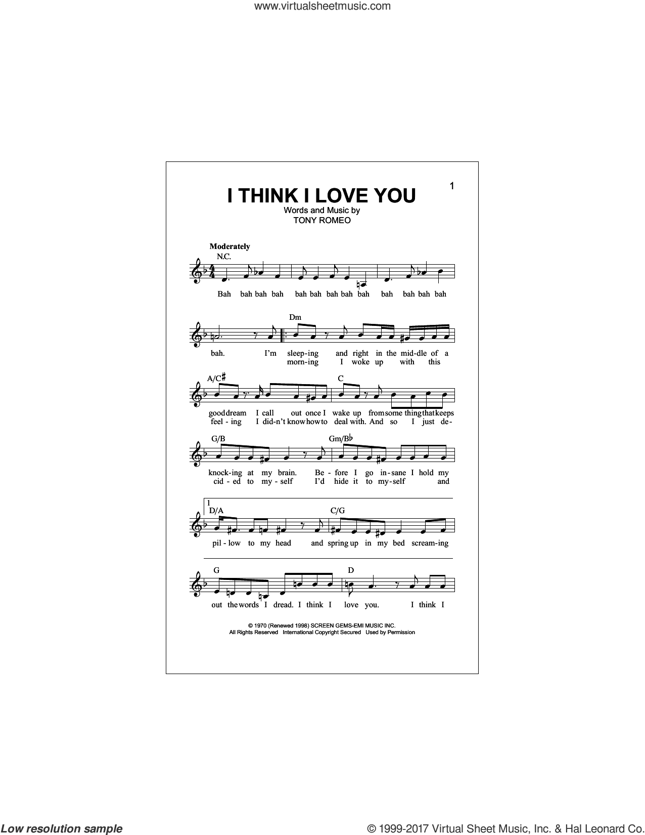 Family I Think I Love You Sheet Music Fake Book Pdf