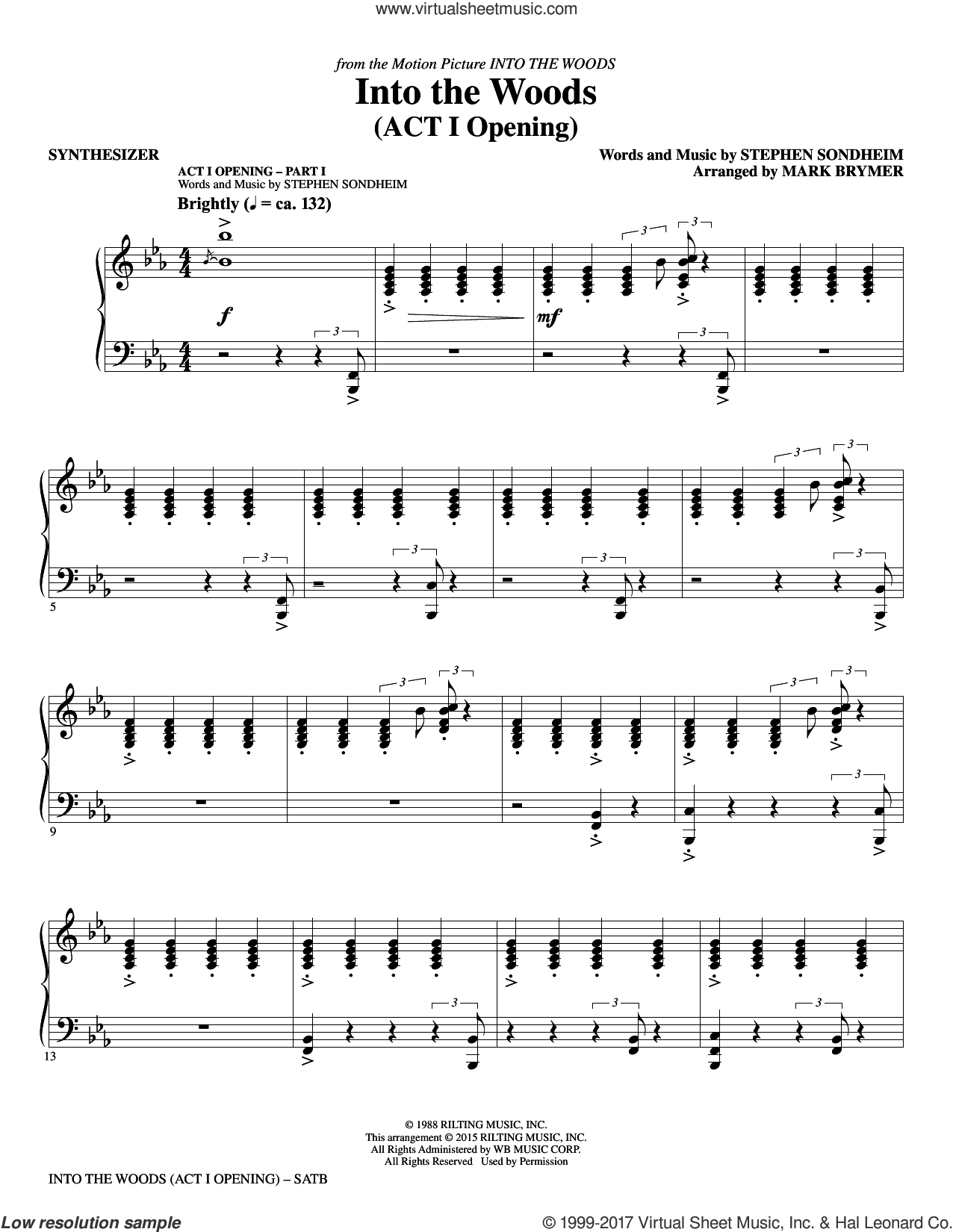 Into The Woods complete Set Of Parts Sheet Music For Orchestra band