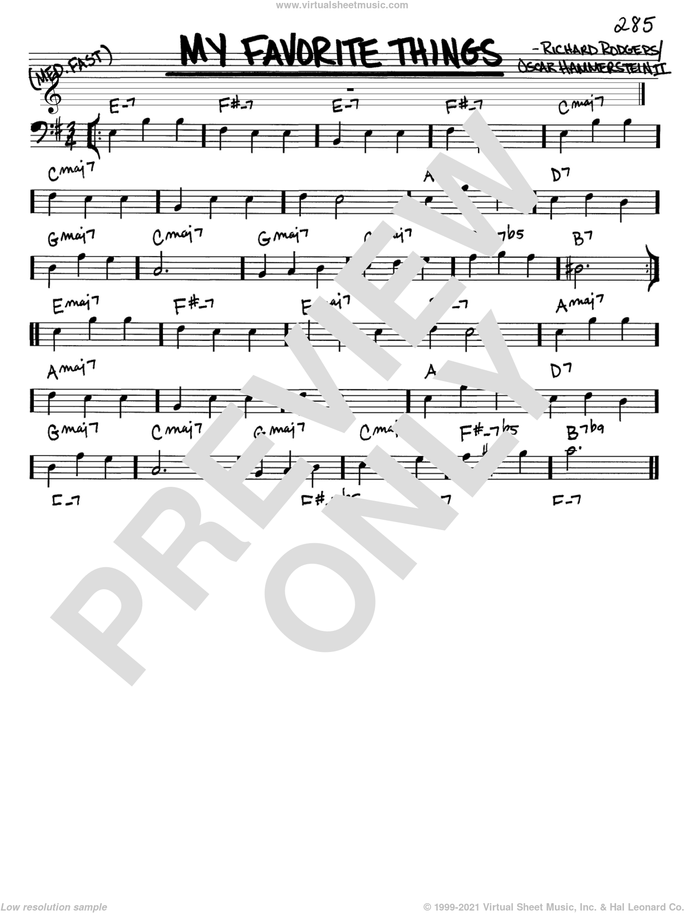 My Favorite Things Sheet Music Real Book Melody And Chords Bass Clef 0312