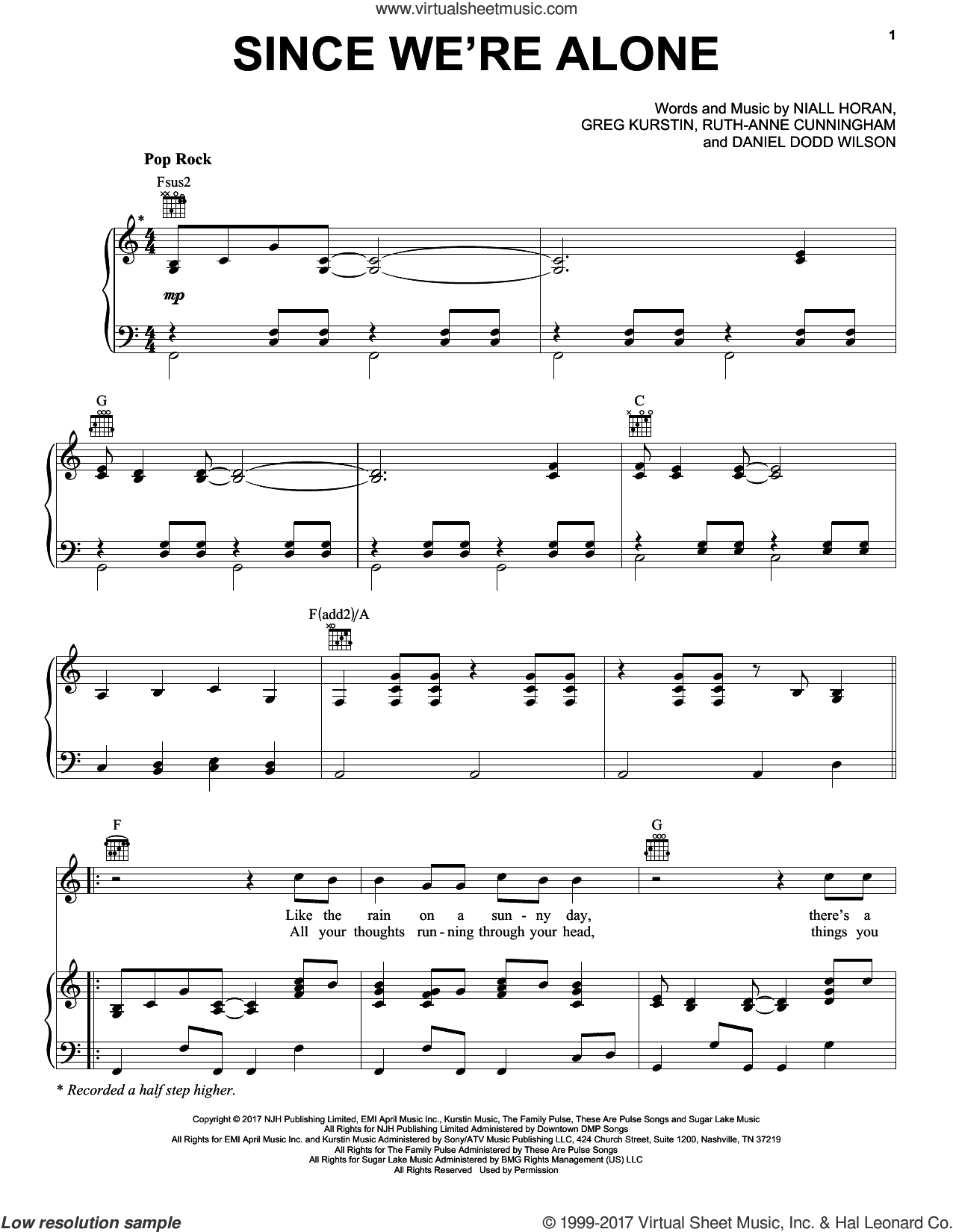 Everywhere by Niall Horan - Piano, Vocal, Guitar - Digital Sheet Music